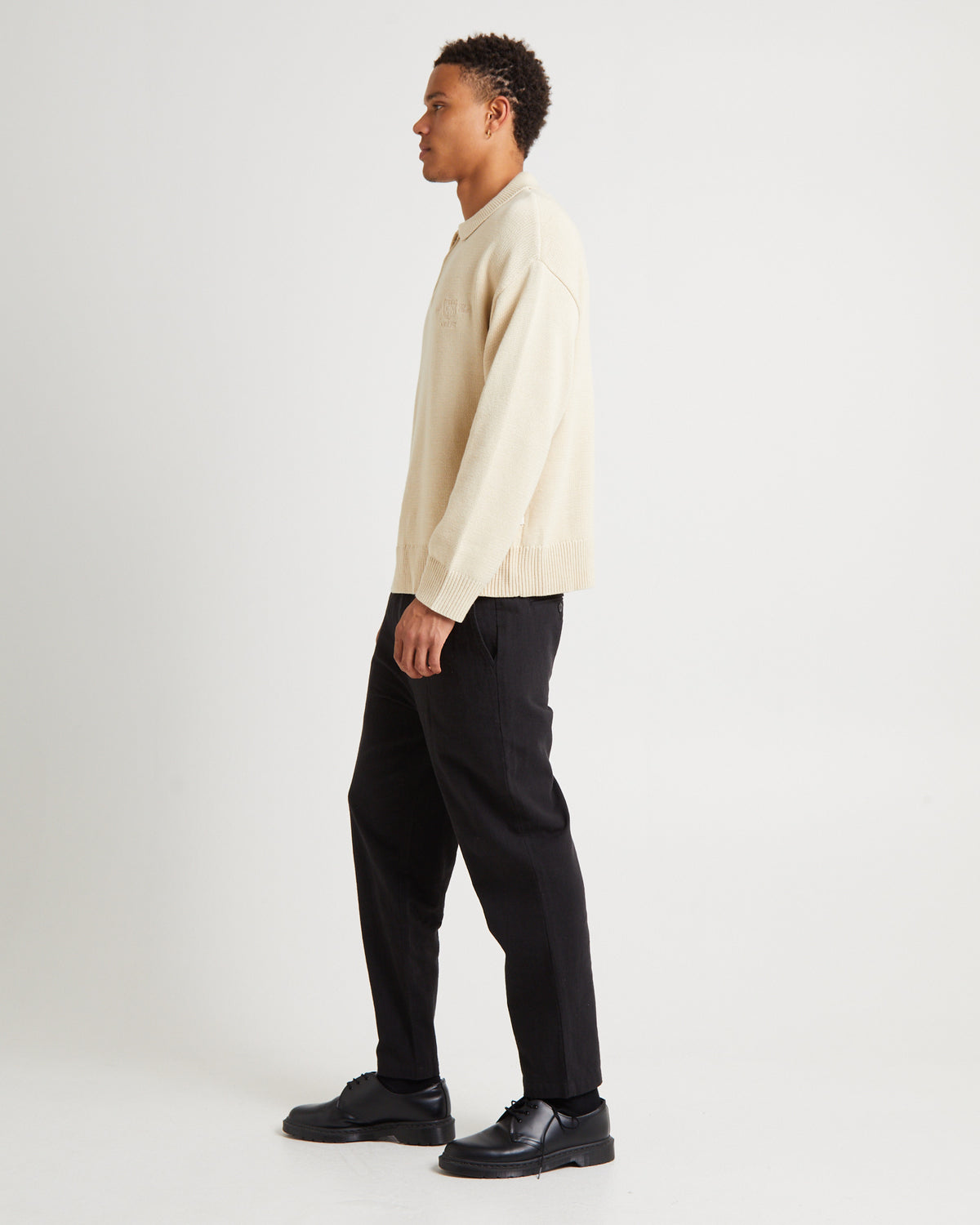 Knit 1/4 Zip Jumper NATURAL