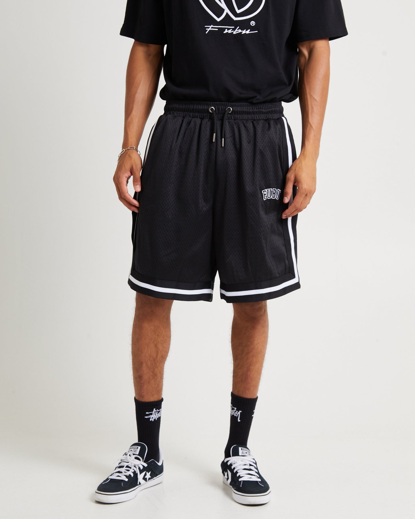Varsity Mesh Shorts Black/White