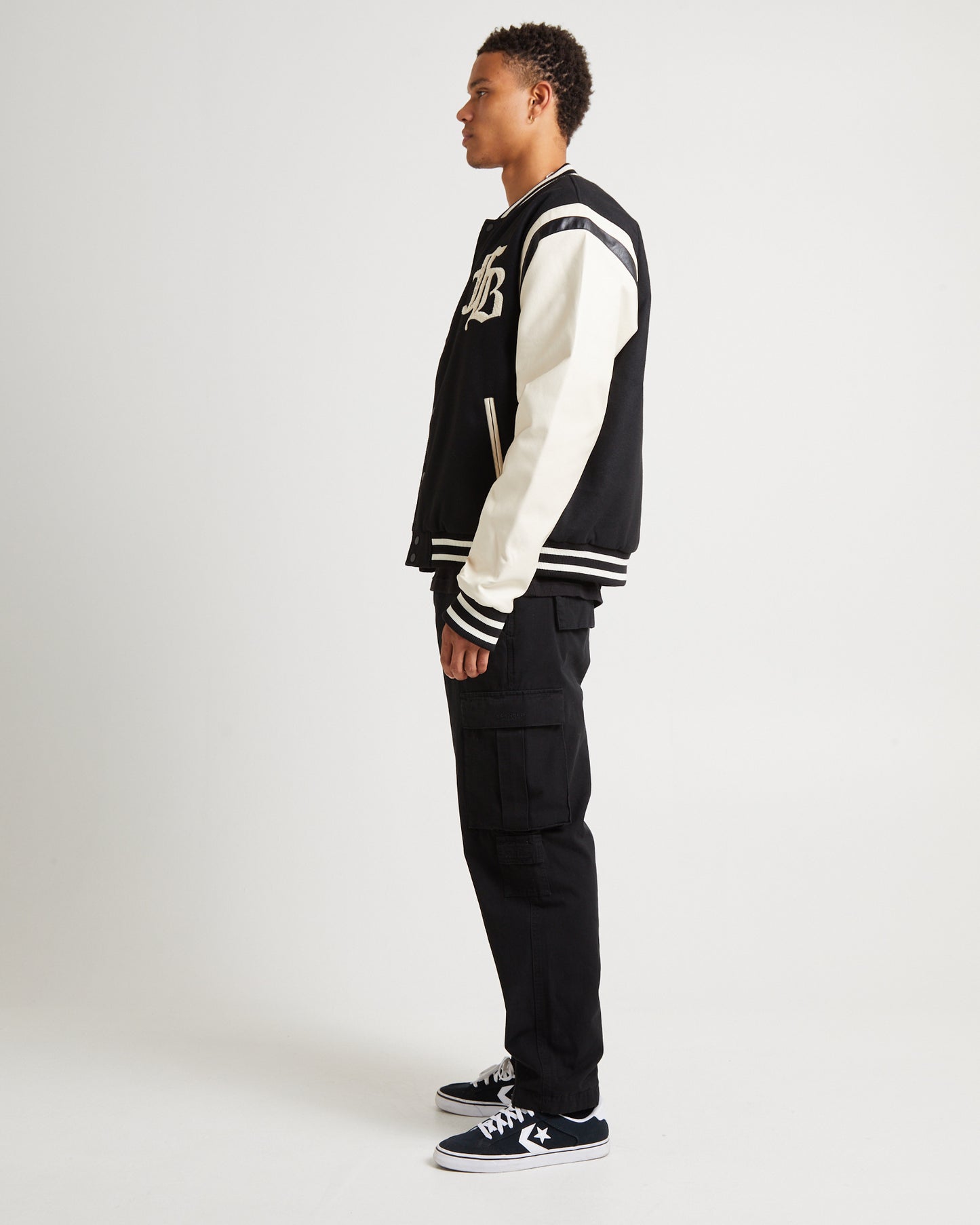 Old English College Jacket Black