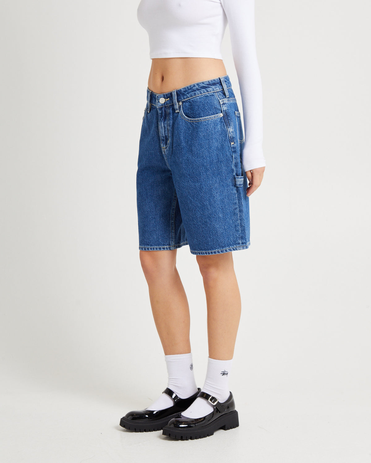 90s Mid Baggy Carpenter Denim Shorts Faithless FAITHLESS