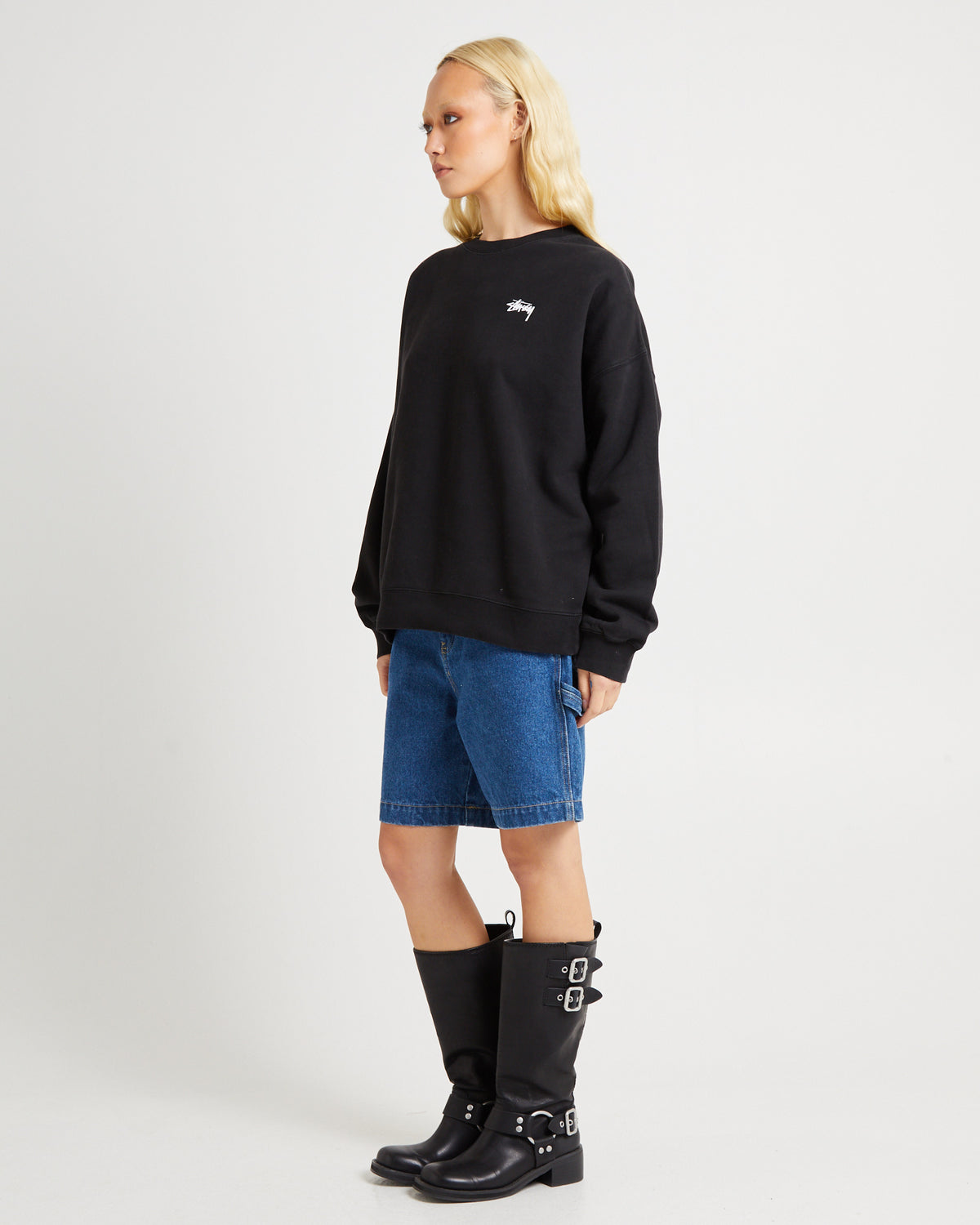 Fuzzy Dice Oversized Crew Jumper PIGMENT BLACK