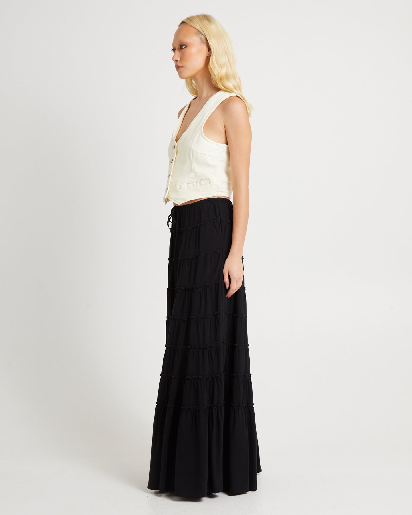 Dallas Denim Vest Buttercream