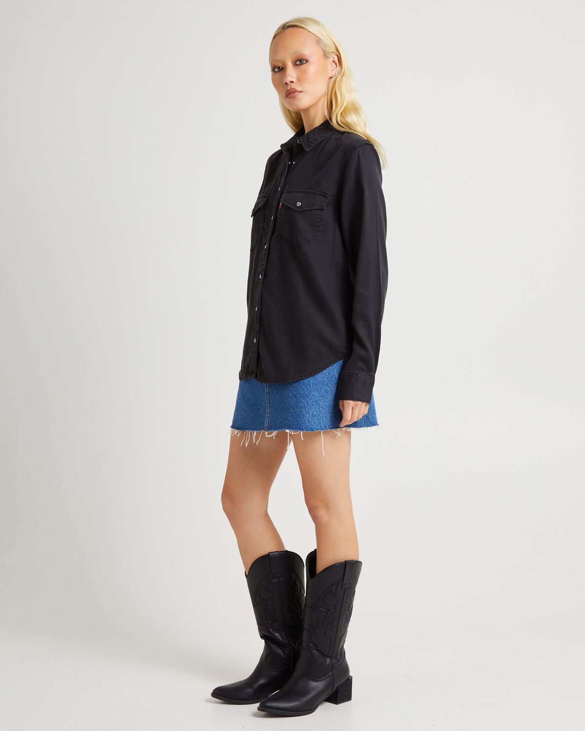 Iconic Western Long Sleeve Denim Shirt DARK AGES