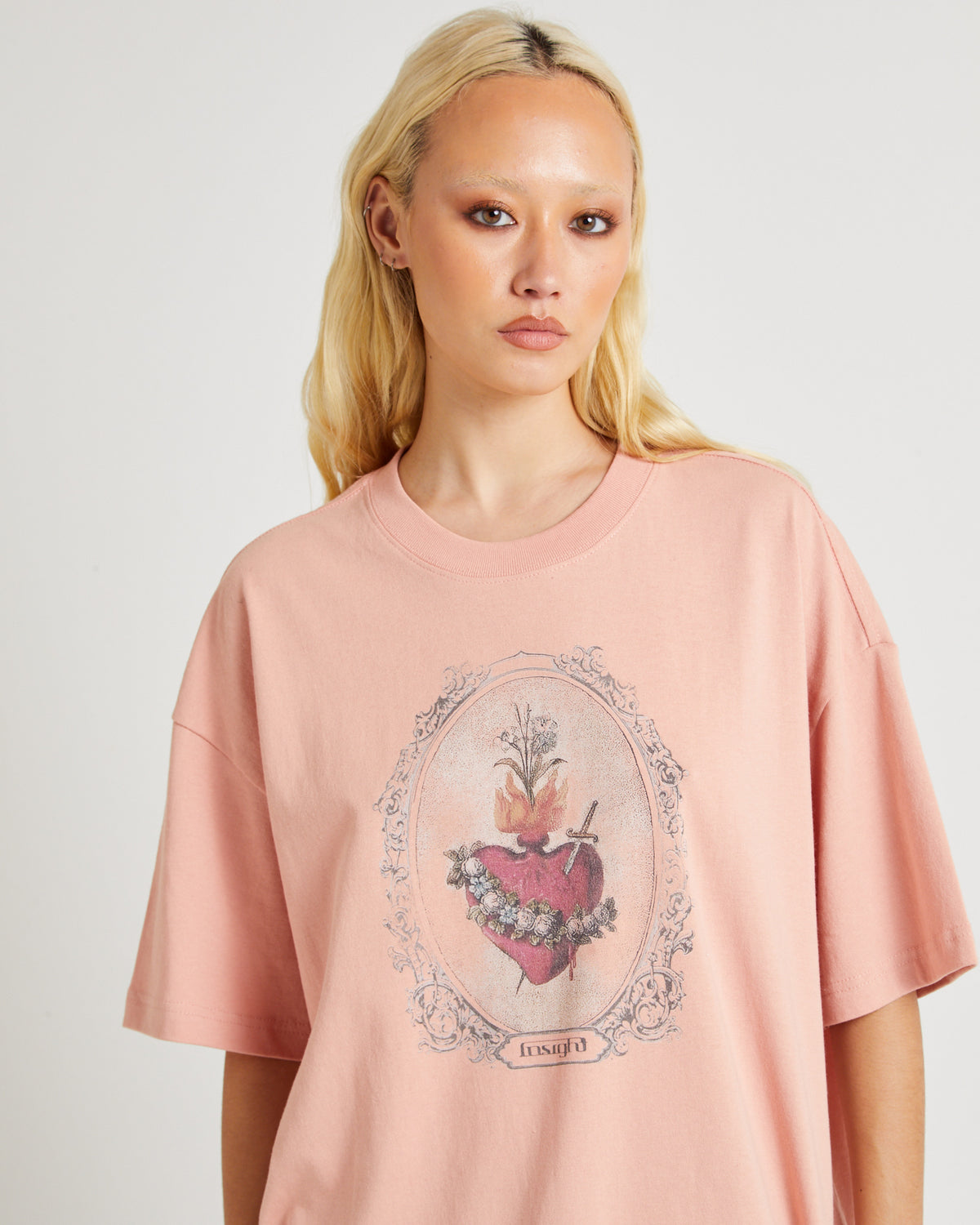 Sacred Heart Boyfriend T-Shirt PEACH
