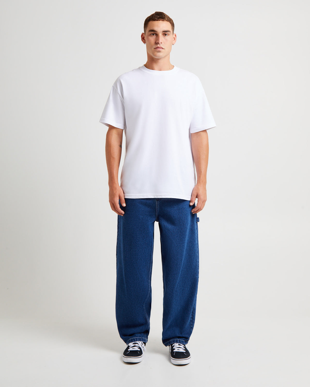 Kay Embroided Wide Leg Denim Pants MID BLUE