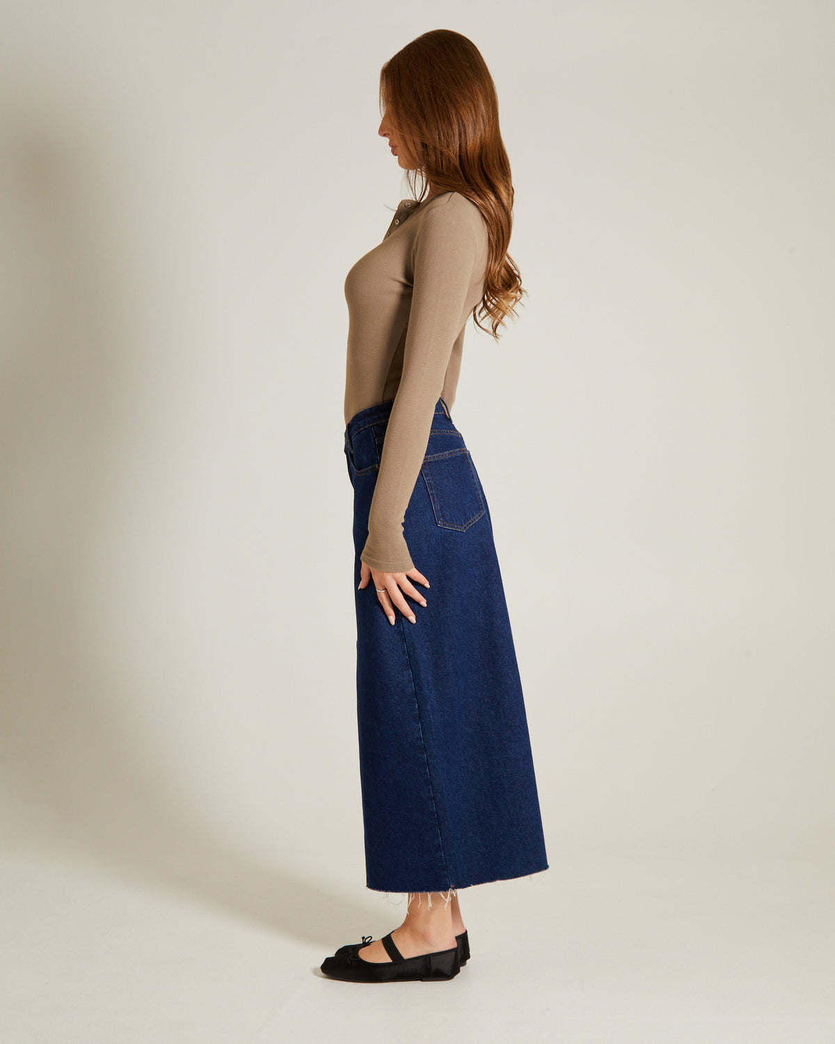 Button Front Long Sleeve Bodysuit CEDAR