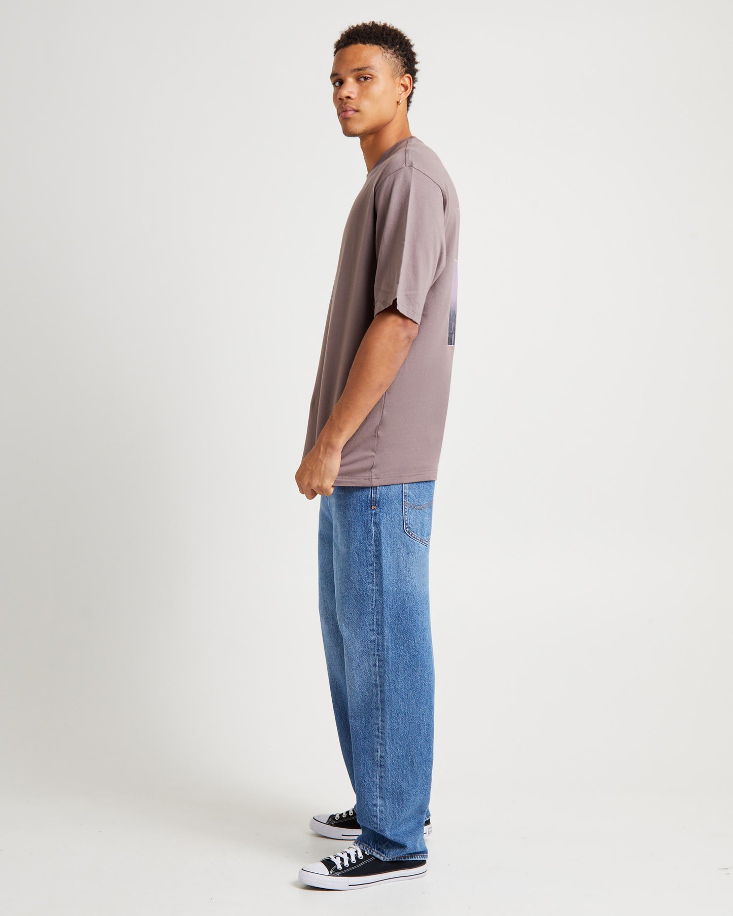 Skyline Puff Baggy T-Shirt Iron Plum
