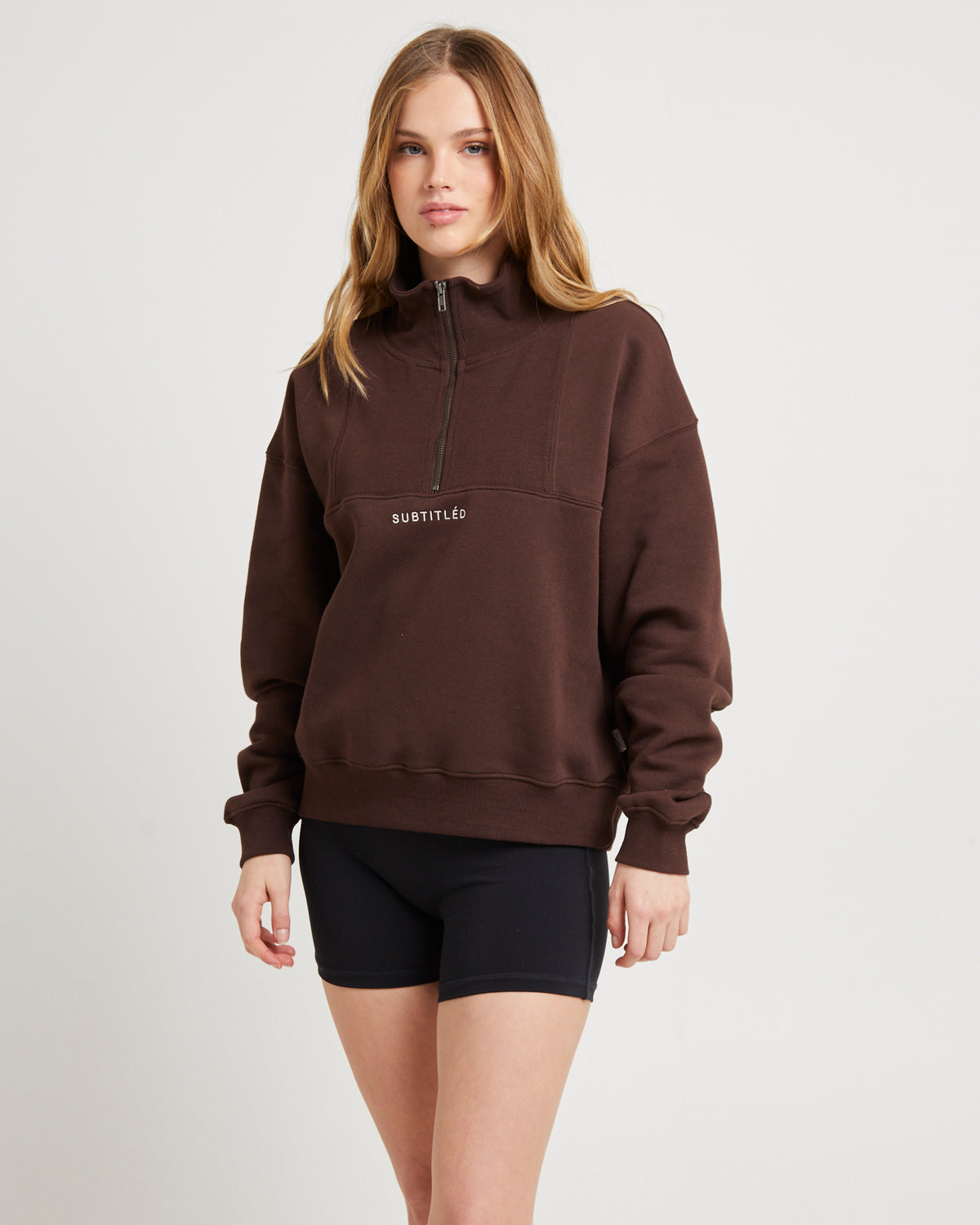 State Zip Front Fleece COFFEE
