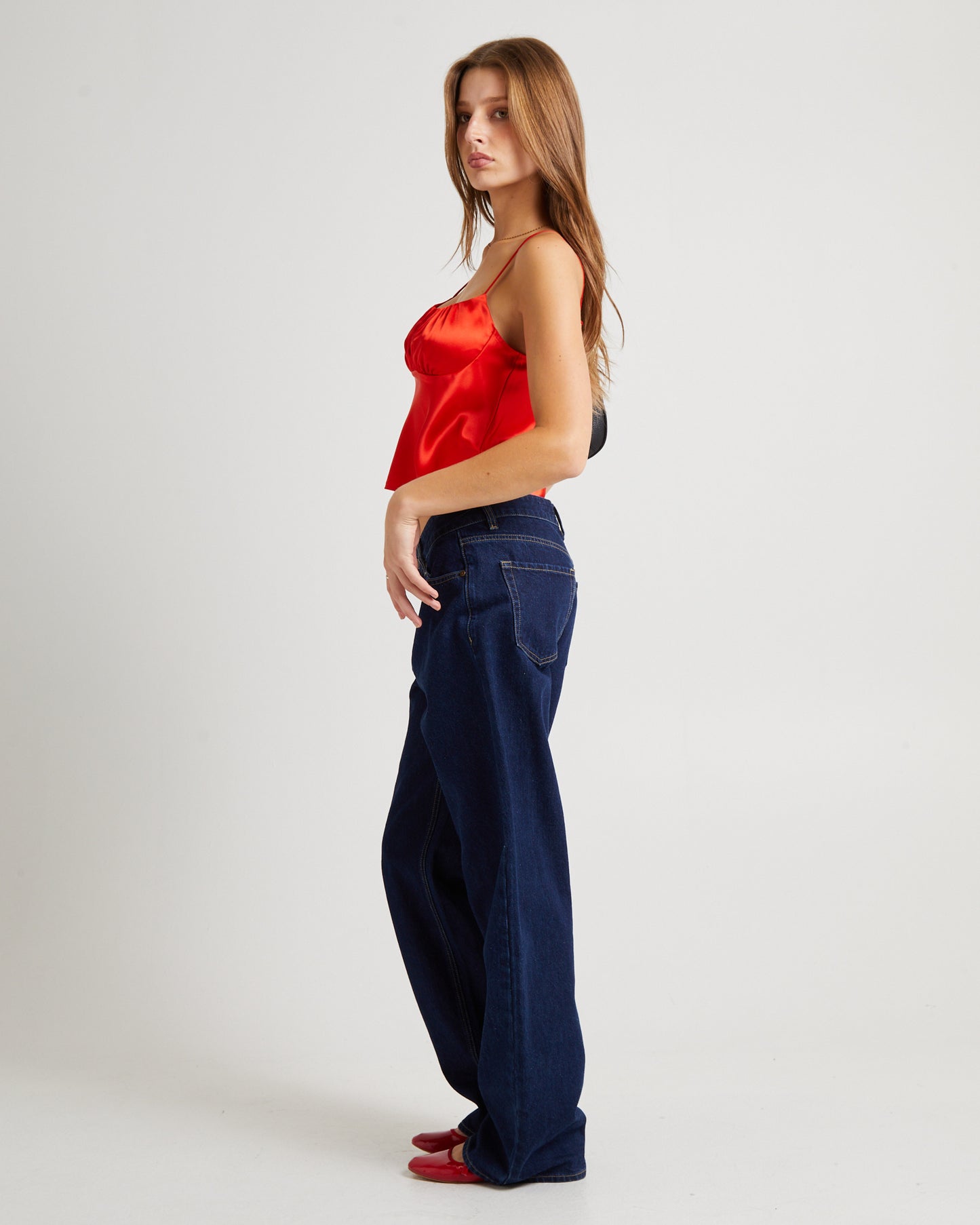 Ivy Ruched Silky Slip Top
