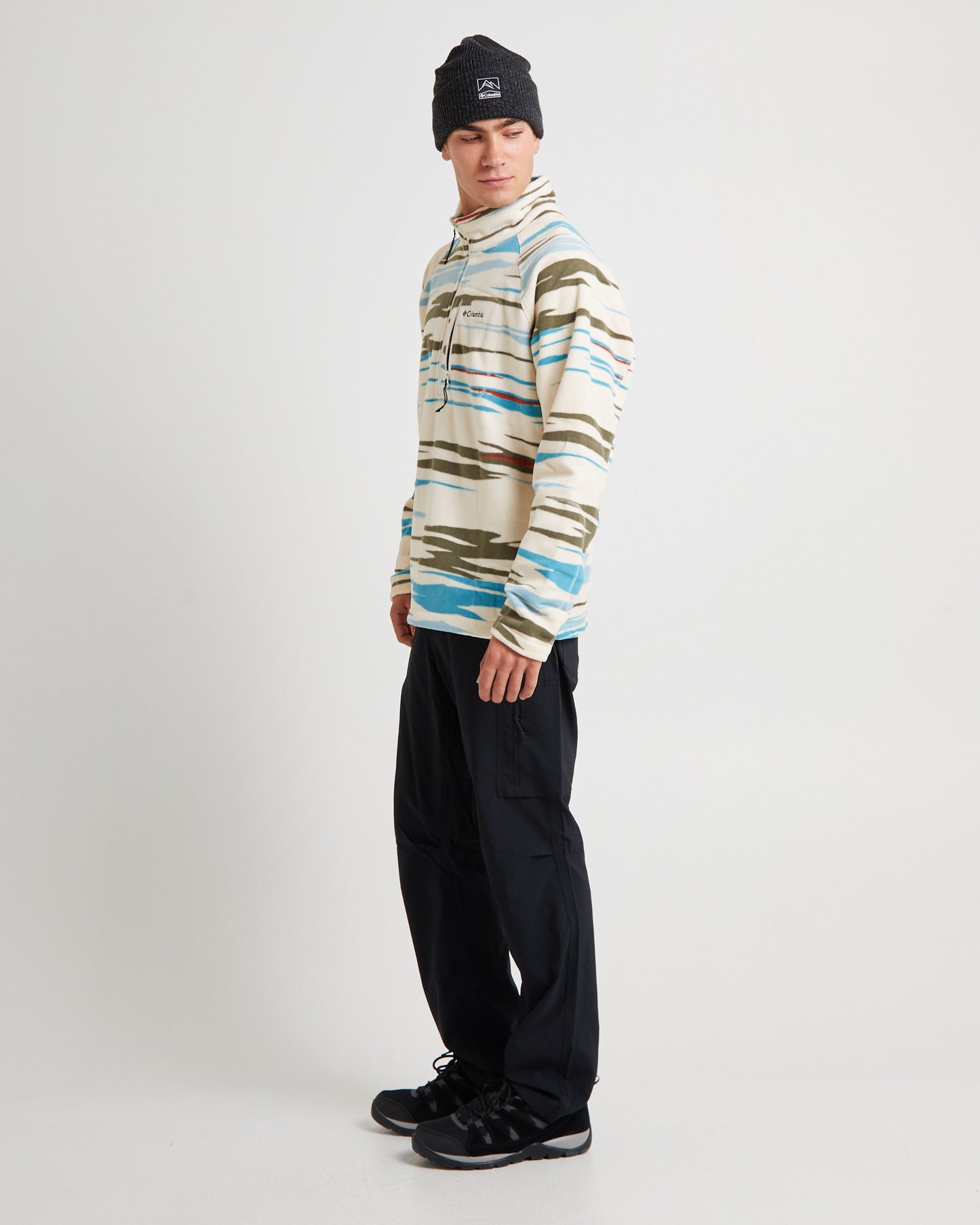 Fast Trek Printed Half Zip Jumper Chalk