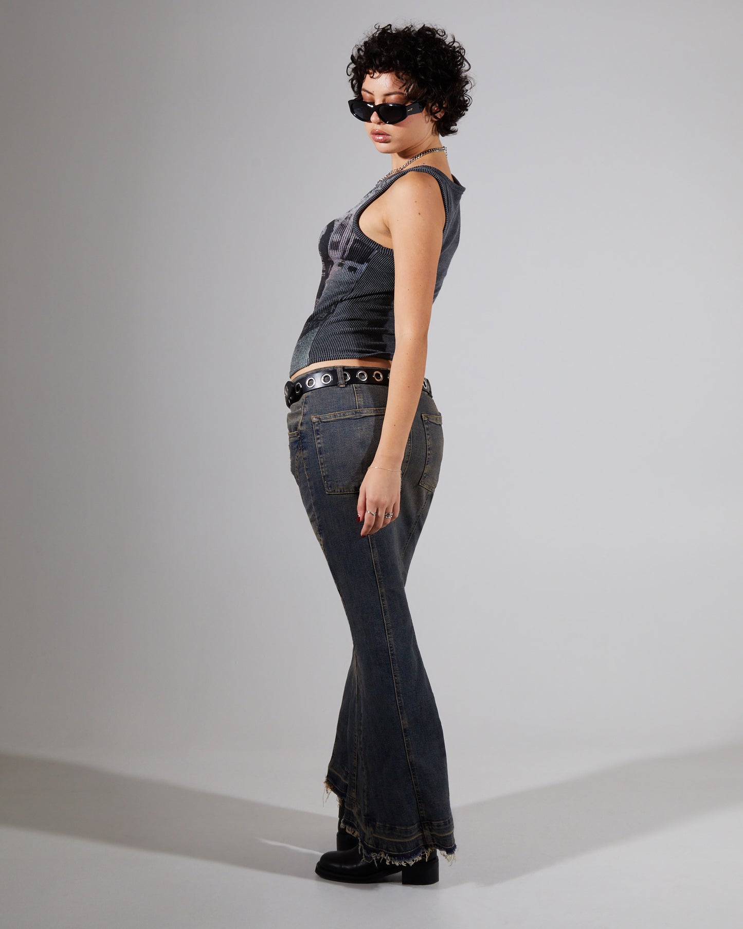 Mono Photo Rib Tank Top