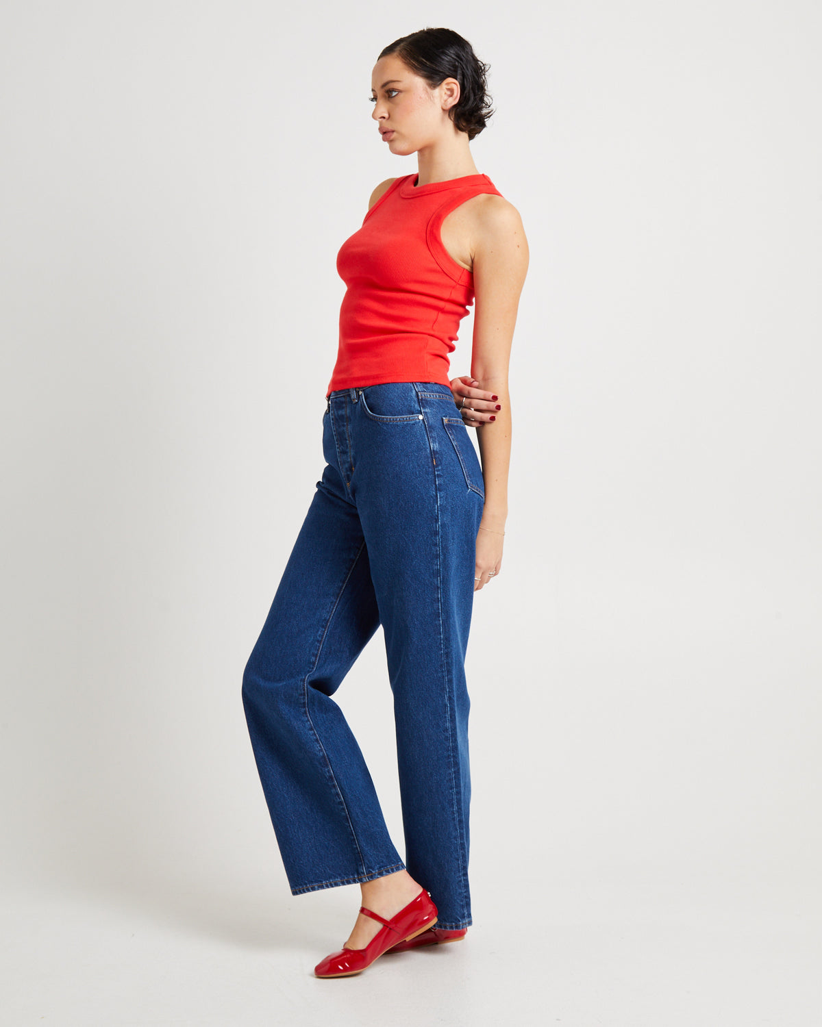 Jonesy Singlet Top VERMILLION