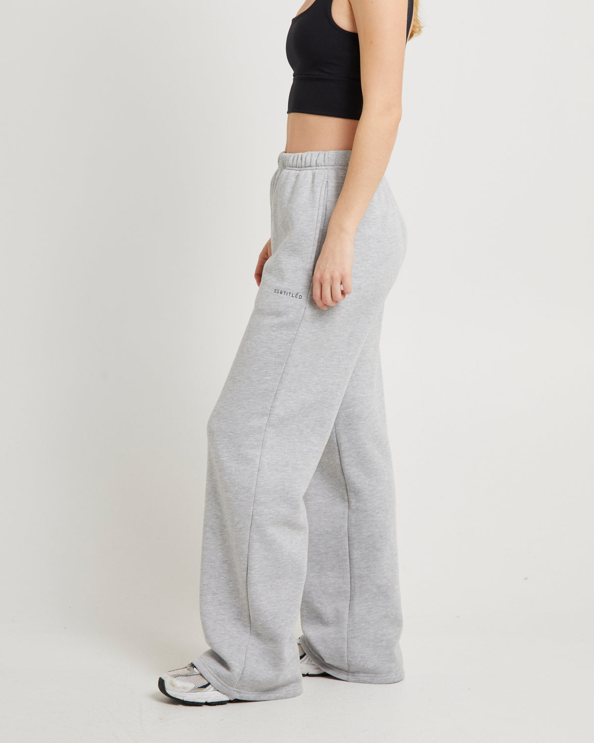 Subtitled Straight Leg Trackpants GREY MARLE