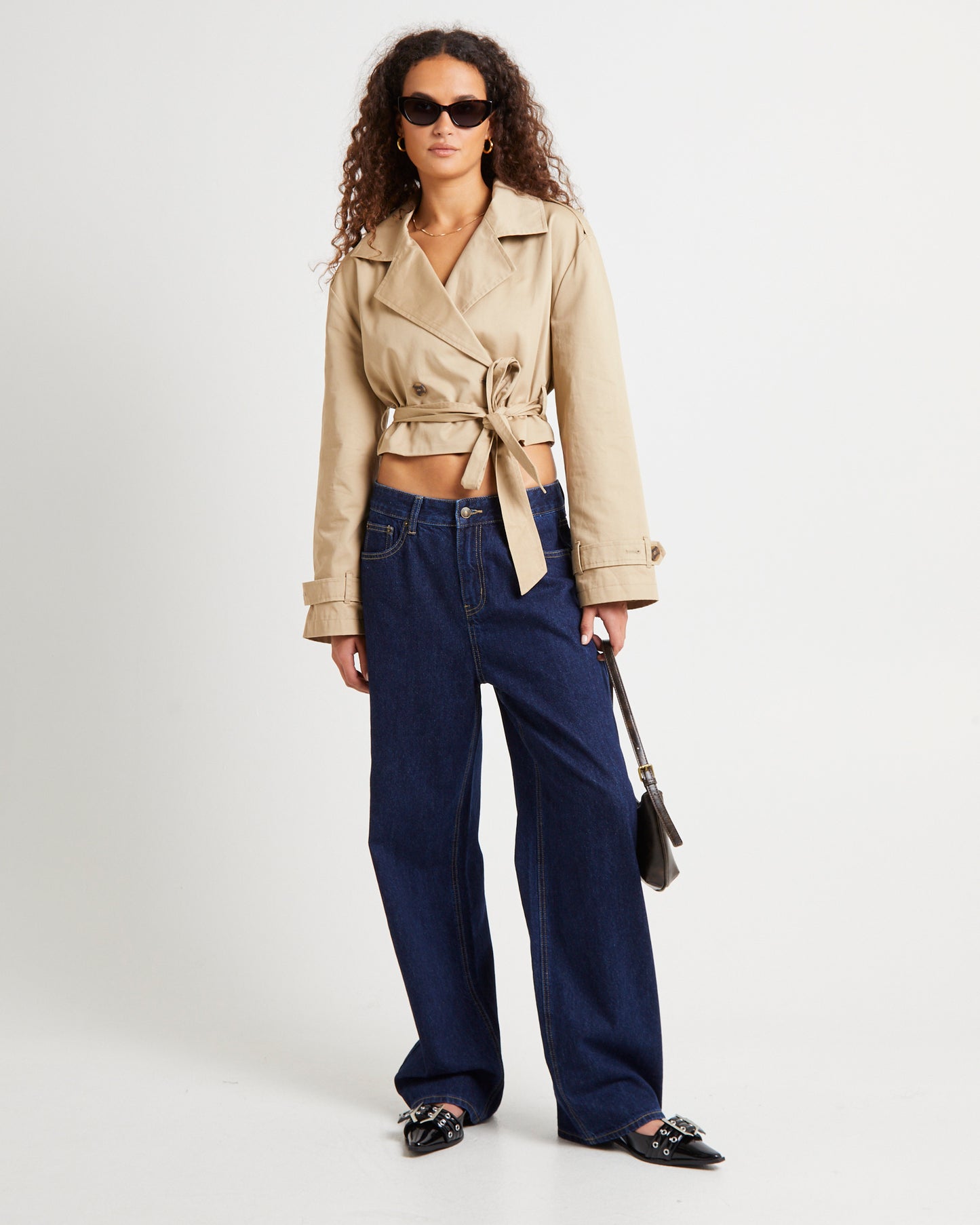 Morgan Boxy Cropped Trench Coat
