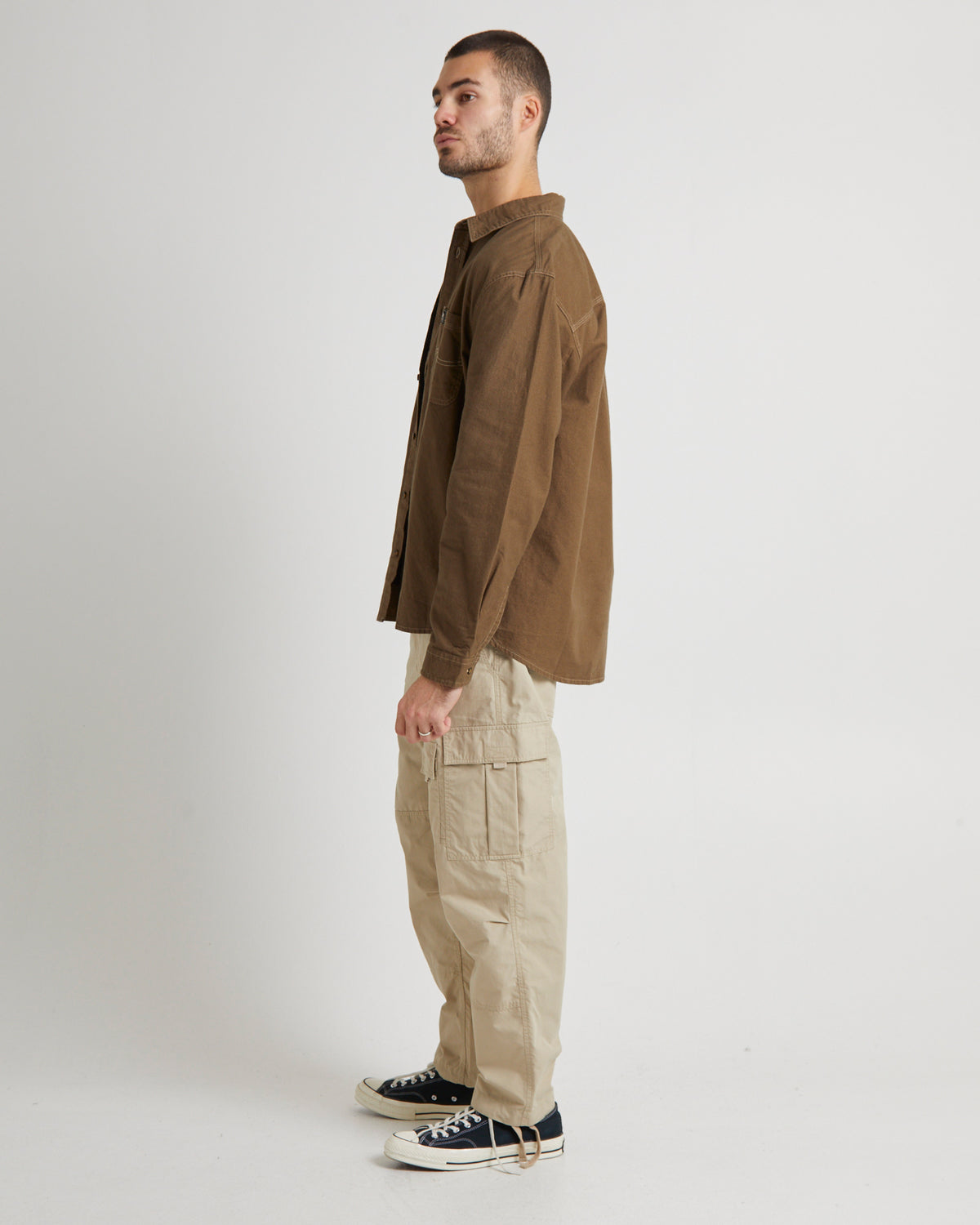 Lee Worker LS Shirt Brushed Brown BRUSHED BROWN