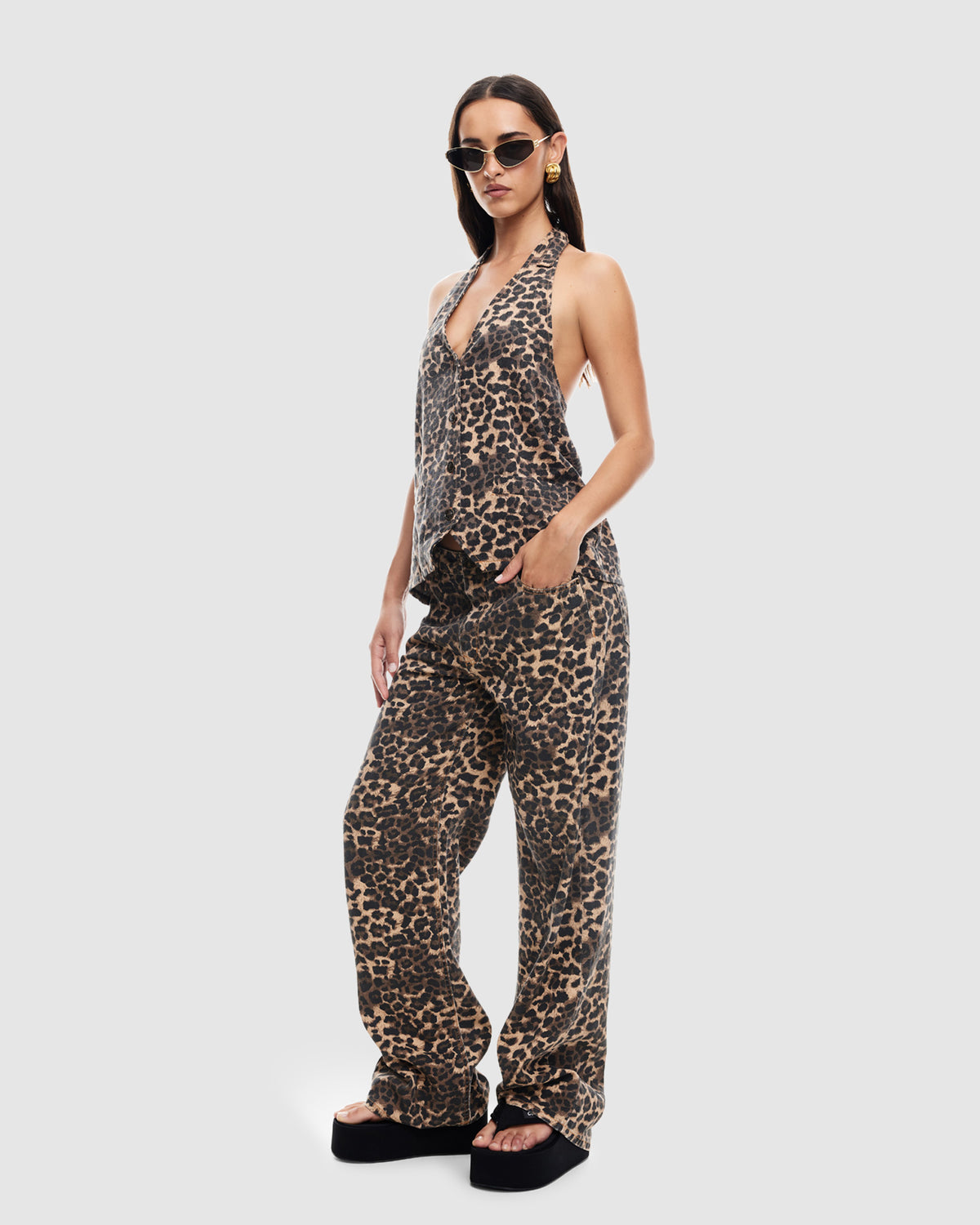 Top Model Denim Jeans LEOPARD