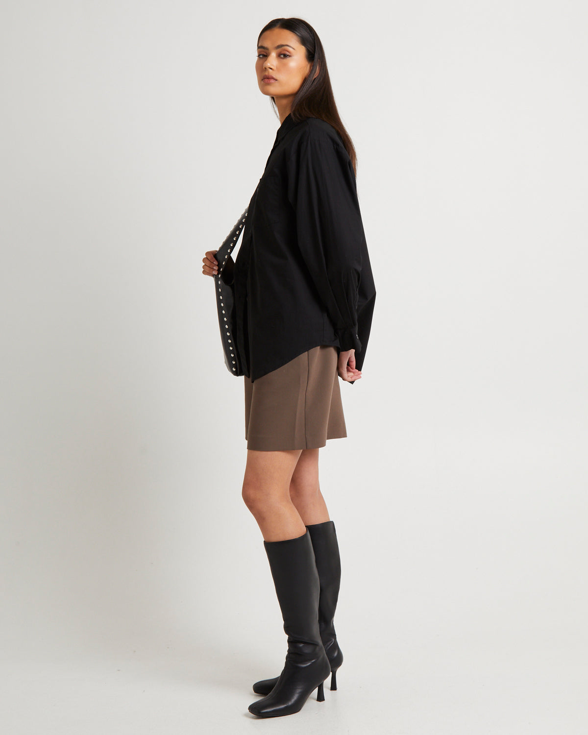 Oversized Poplin Shirt BLACK