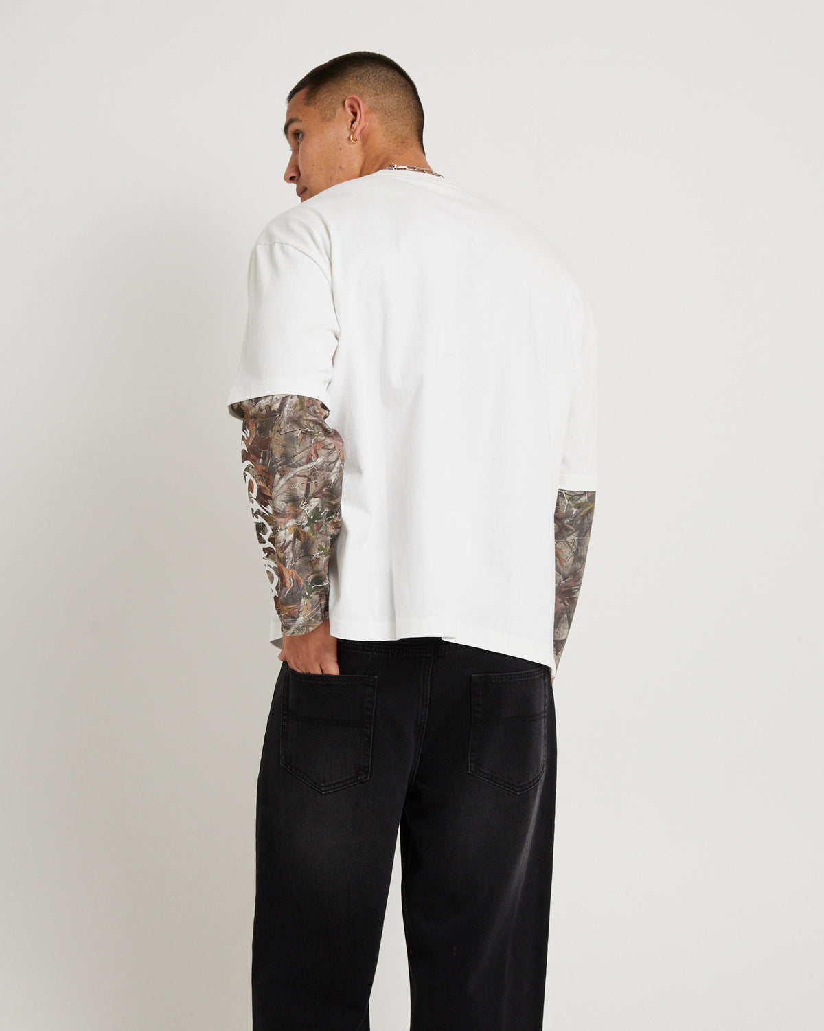 Jay Double Sleeve Long Sleevs T-Shirt WHITE