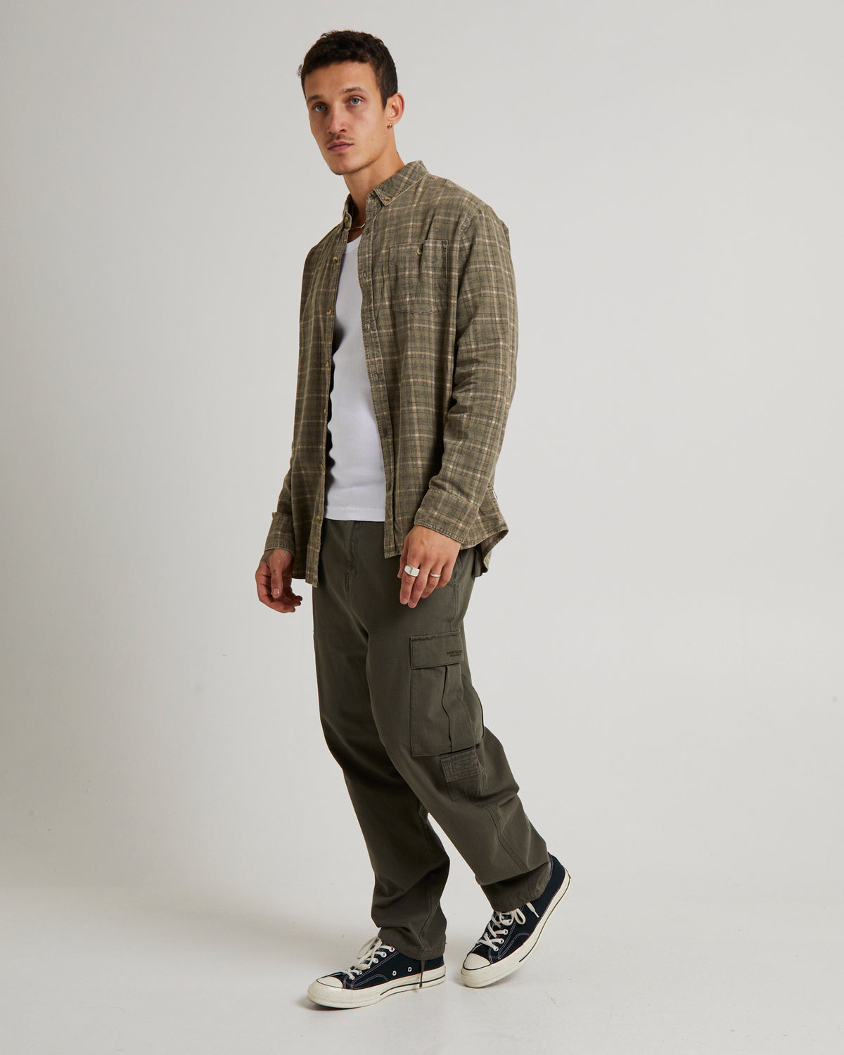 Army Check Cord Shirt FADED ARMY