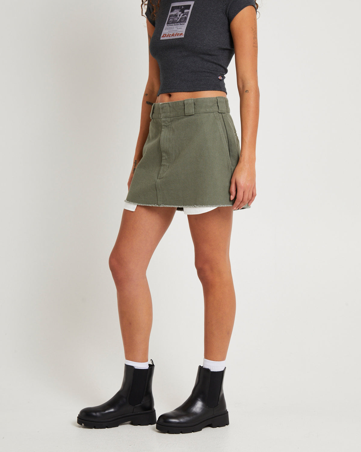 874 Mini Skirt DARK KHAKI