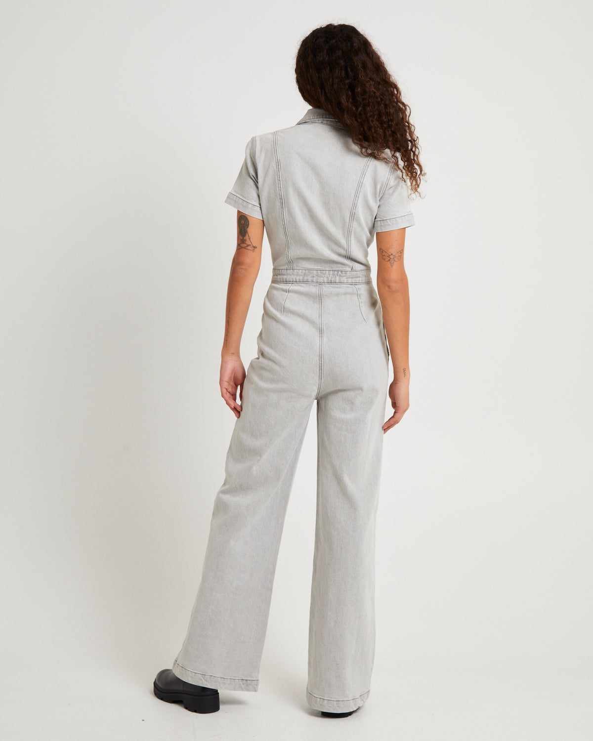 Nikki Denim Maxi Boiler Suit PEBBLE