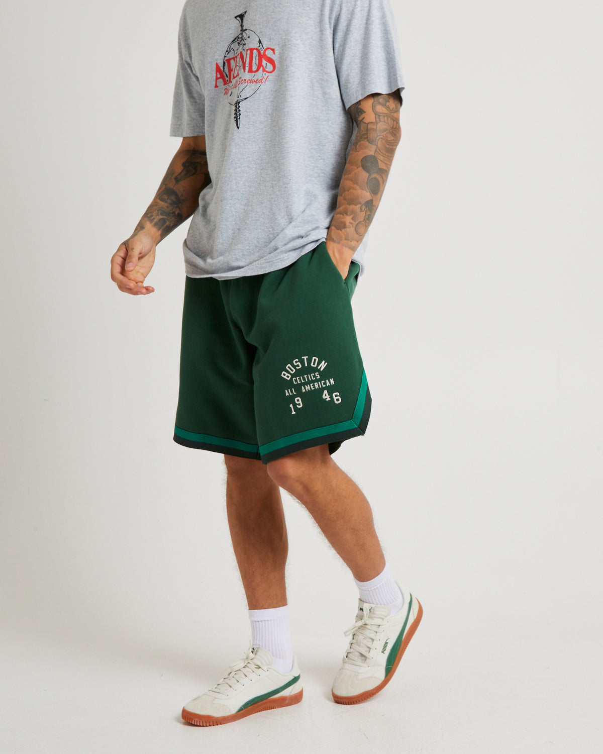Boston Celtics All American Shorts FADED OK GREEN