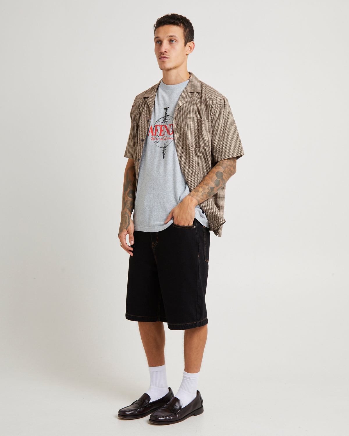 Screwed Retro T-Shirt SHADOW GREY MARLE