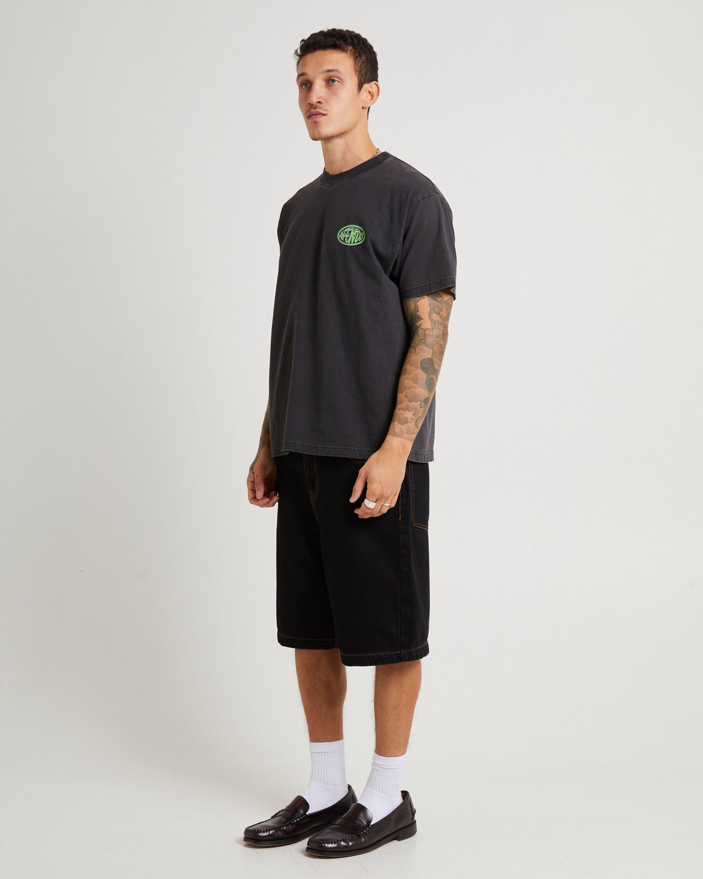 Frogga Heavy Boxy Fit T-Shirt Stone Black