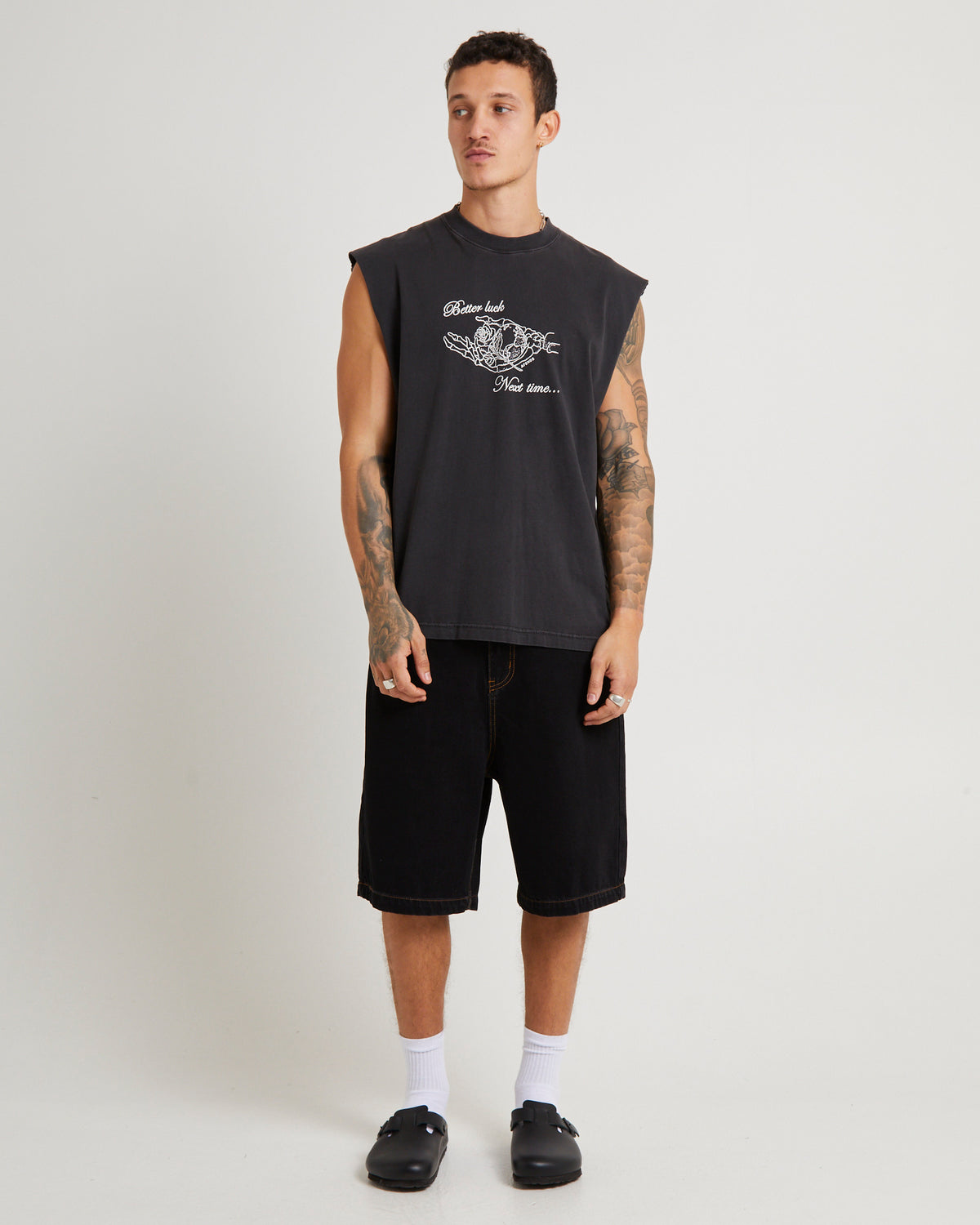 Bad Luck Sleeveless T-Shirt STONE BLACK