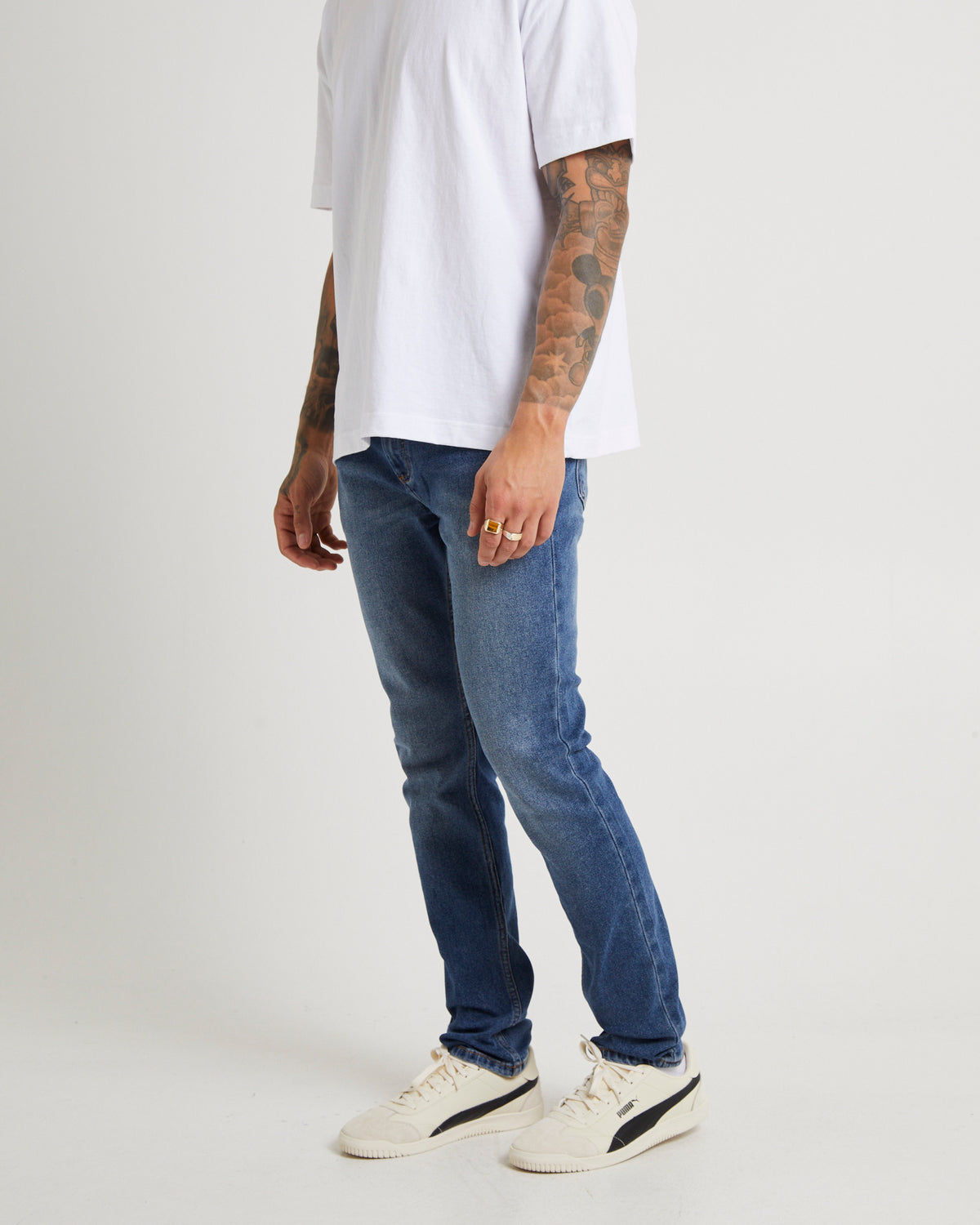 Tim Slims Razor Denim Jeans MID BLUE