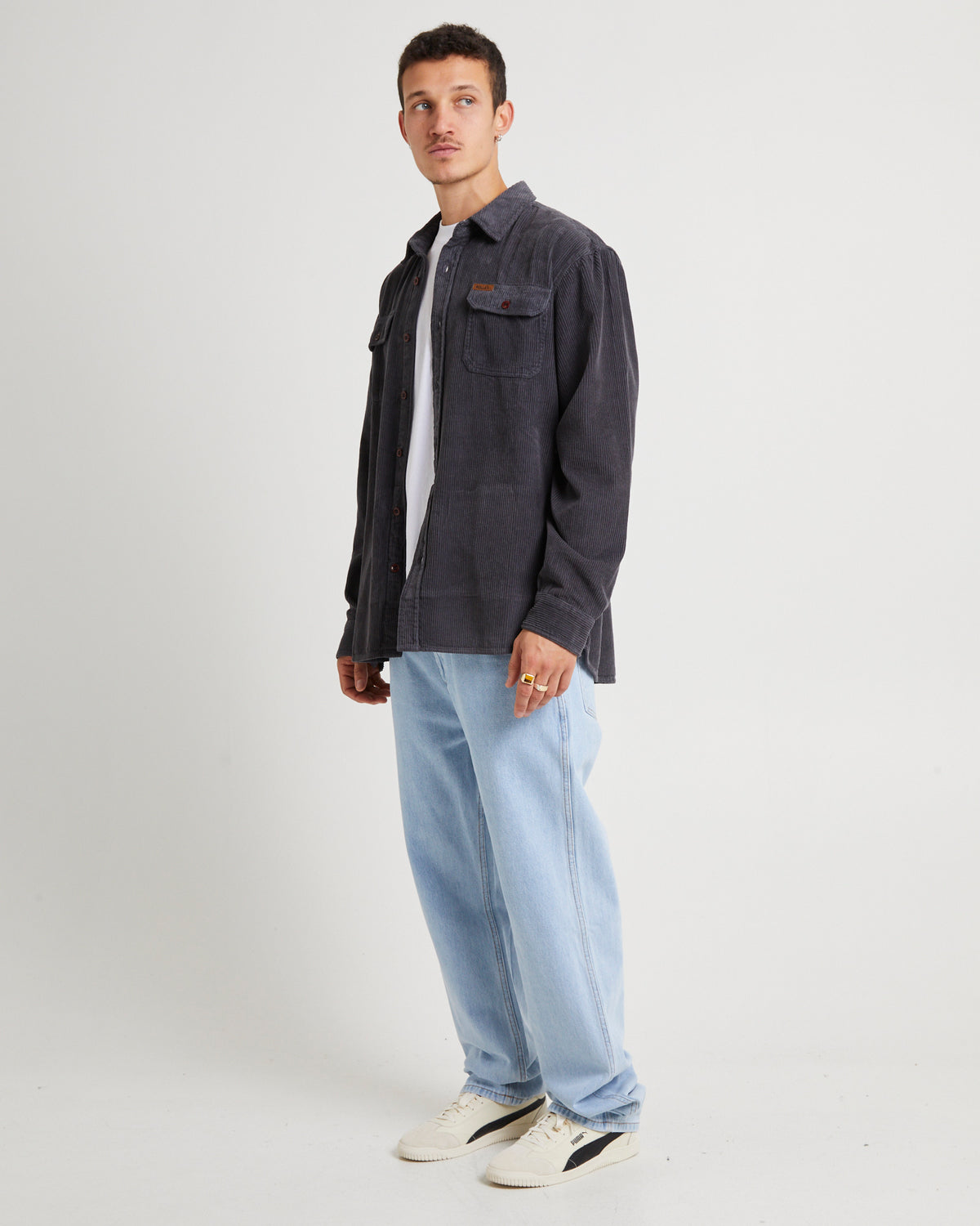 Trailer Fat Cord Shirt BLACK