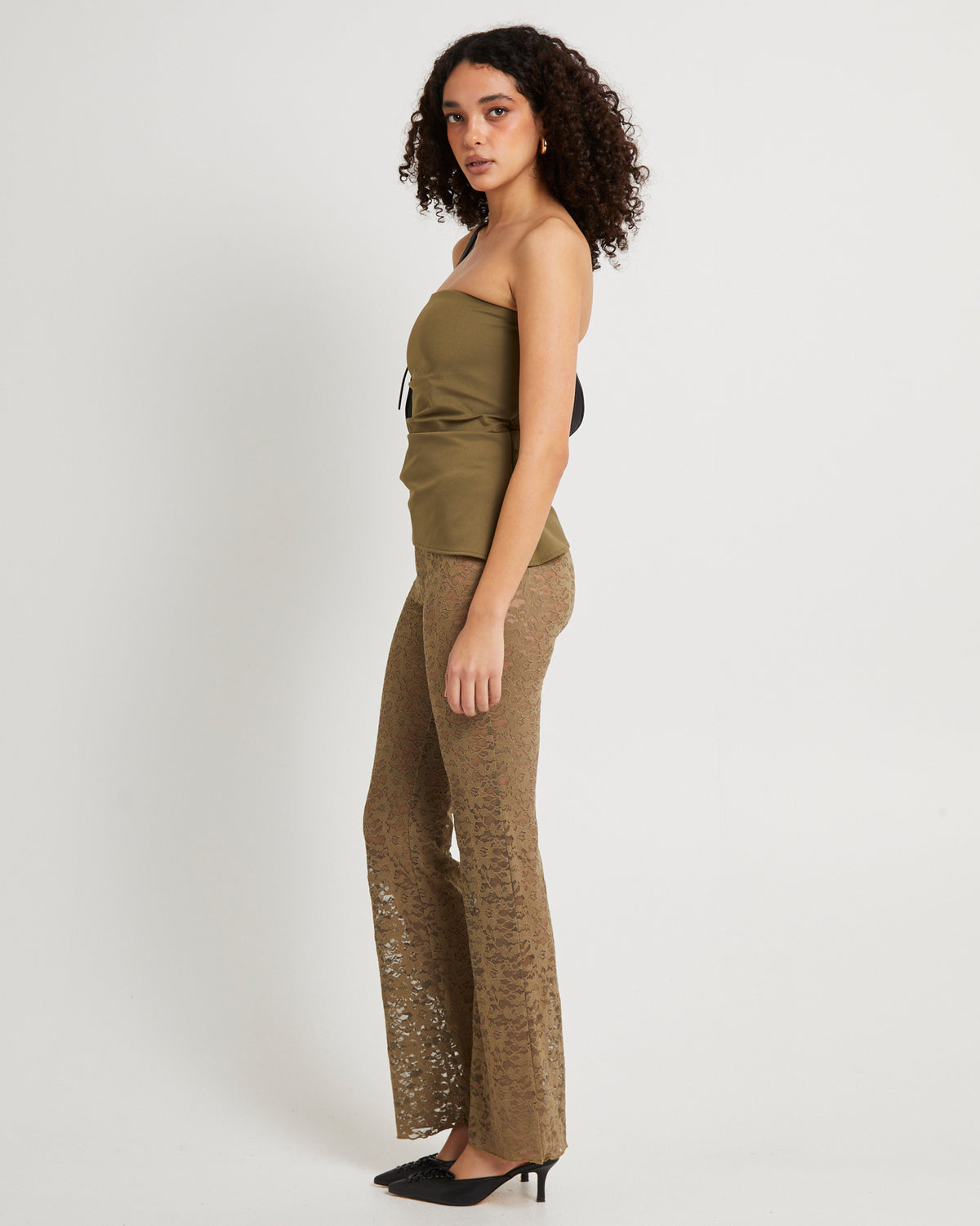 Luna Strapless Corset Top KHAKI