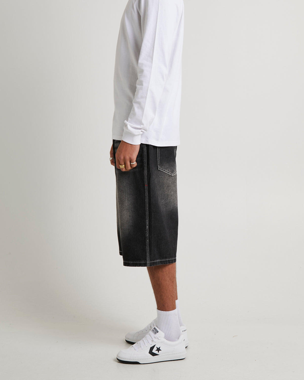 Washed Black Jumbo Jorts WASHED BLACK