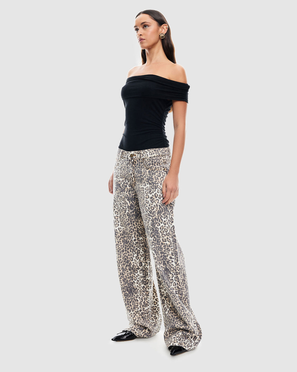Top Model Denim Jeans FADED LEOPARD