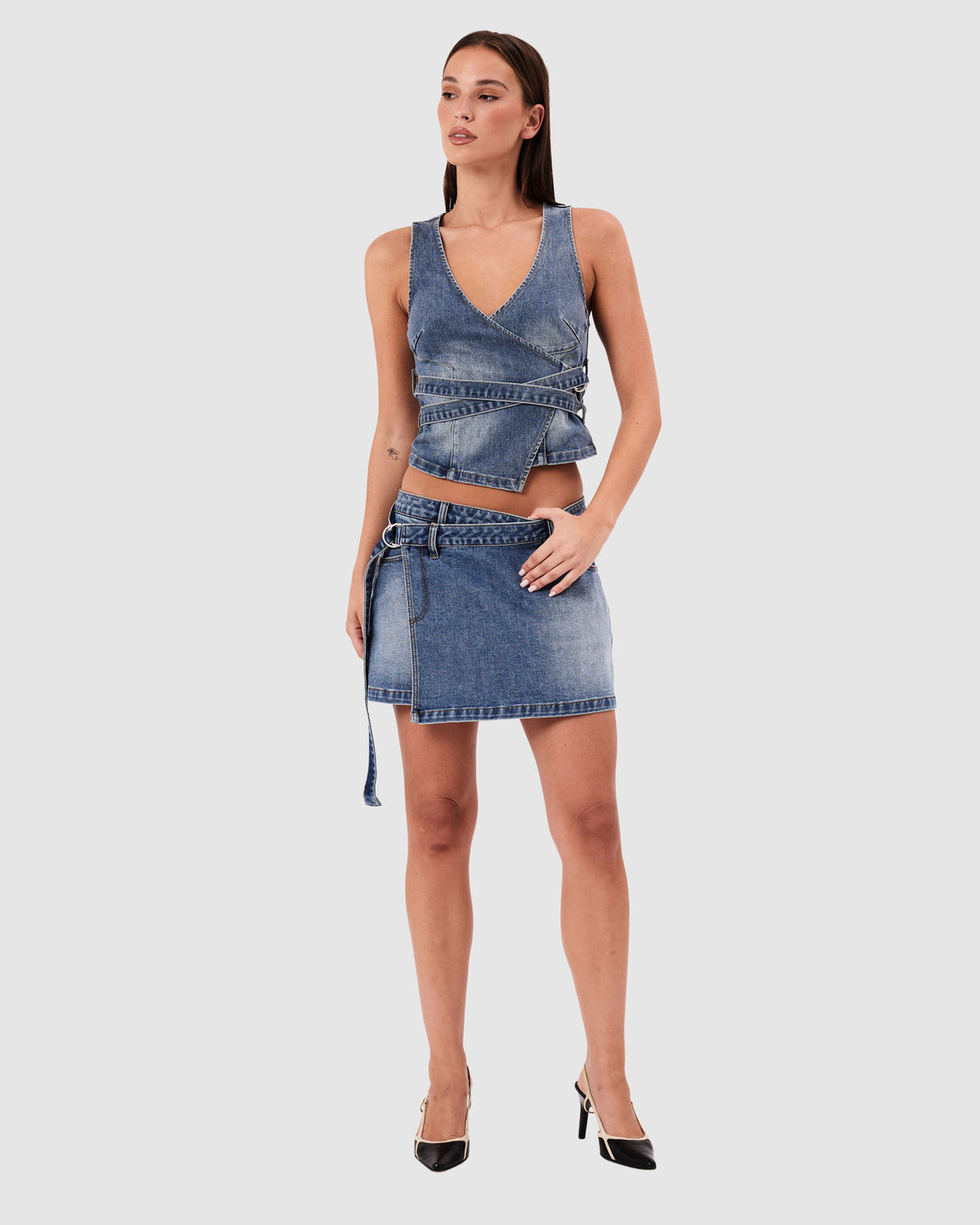 City Wrap Denim Top Dalia DALIA
