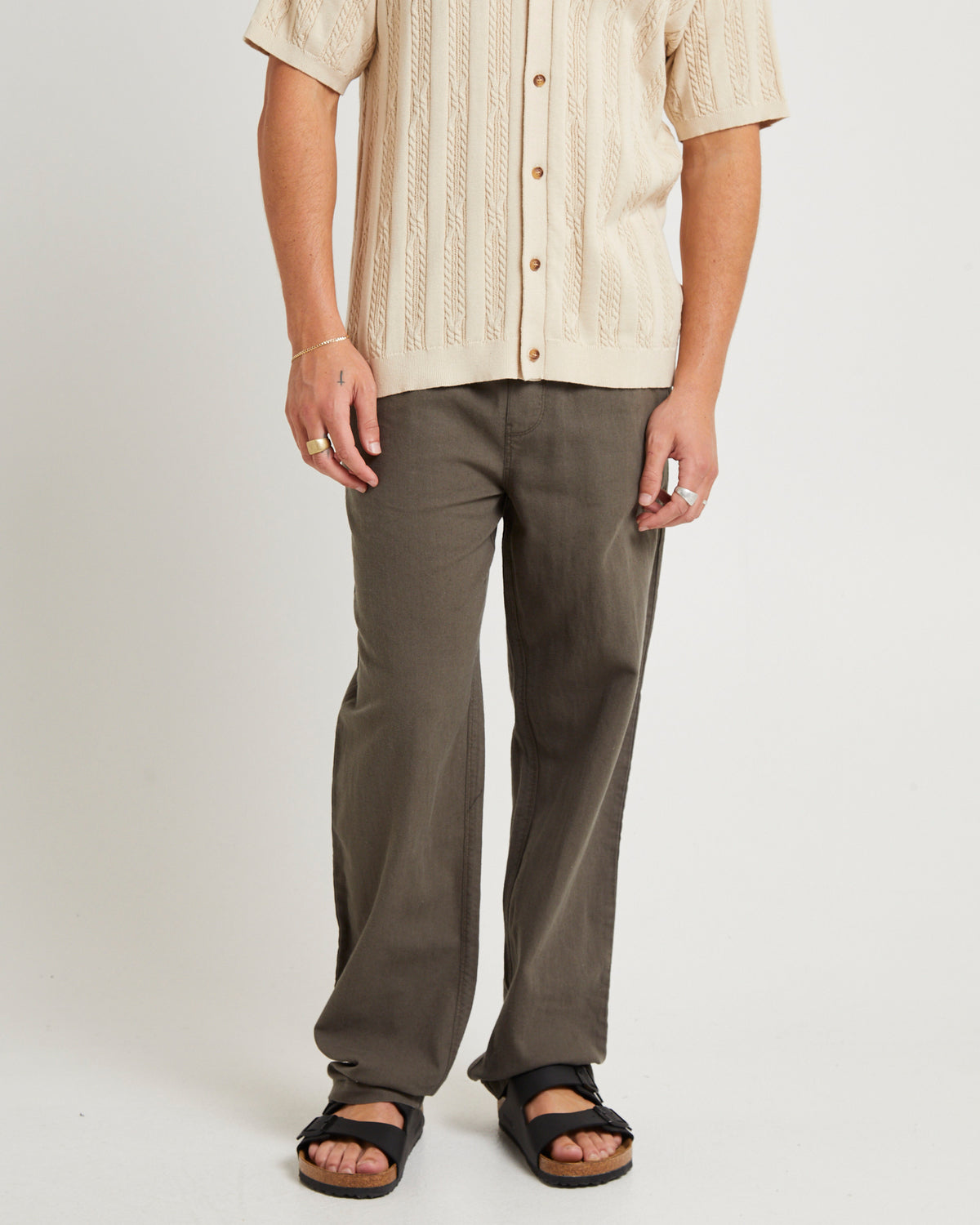 Common Linen Pants OLIVE