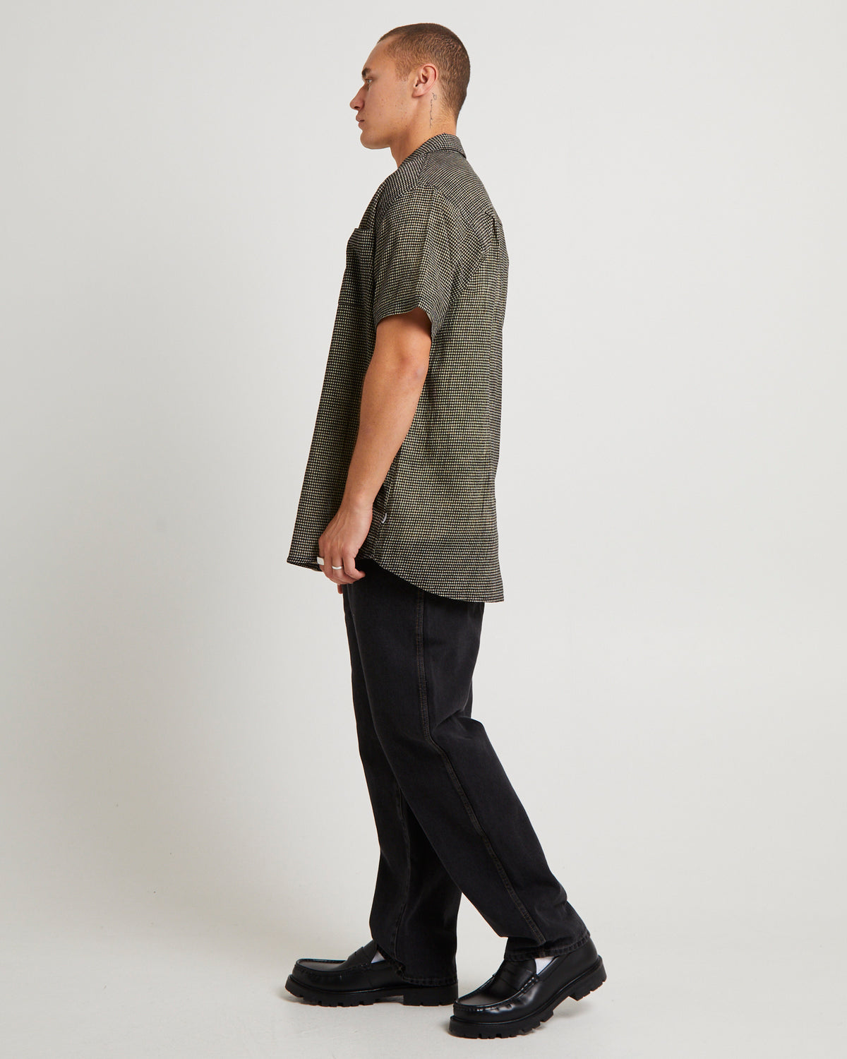 Check Crepe Shirt BLACK CHECK