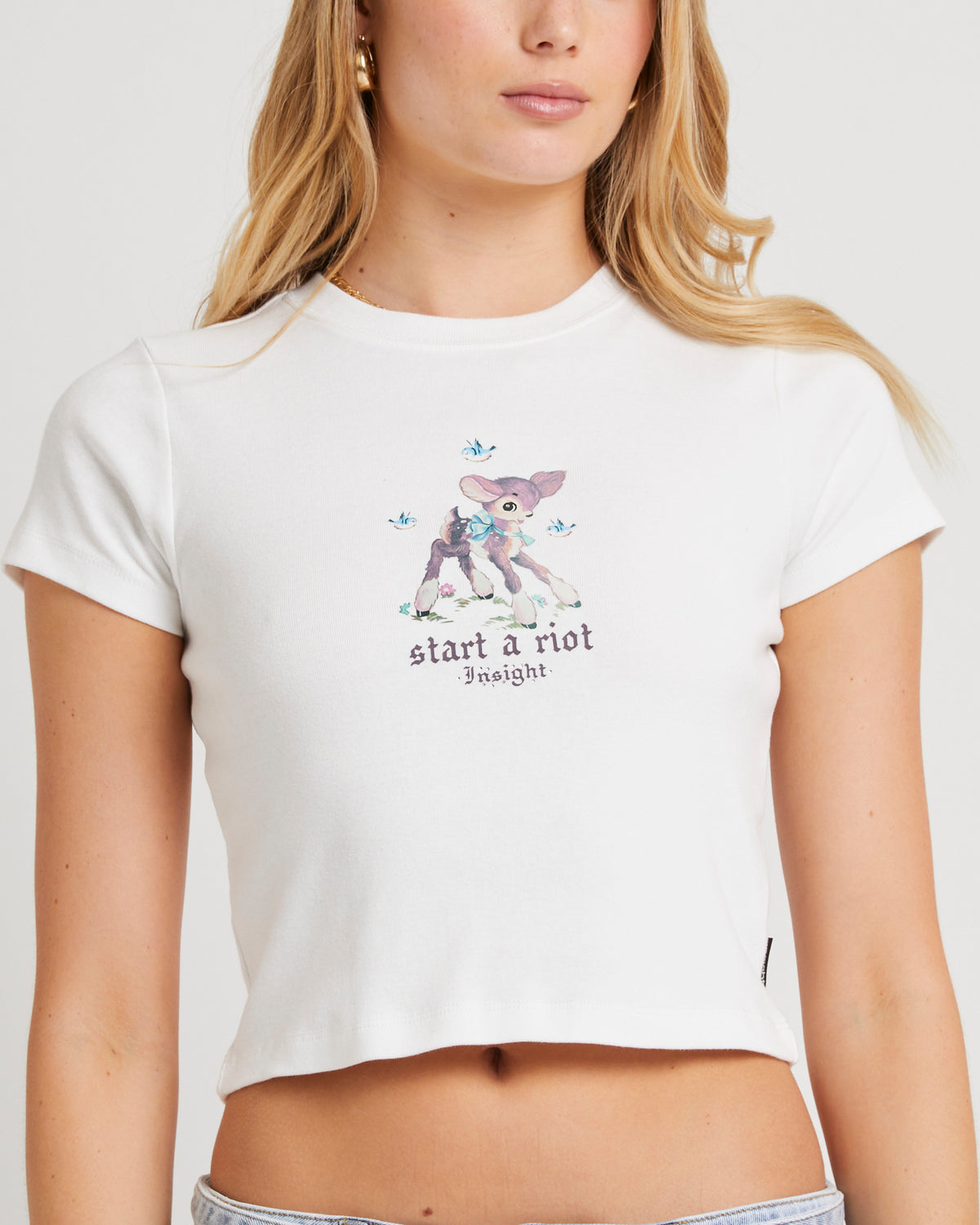 Riot Rib Baby T-Shirt WHITE