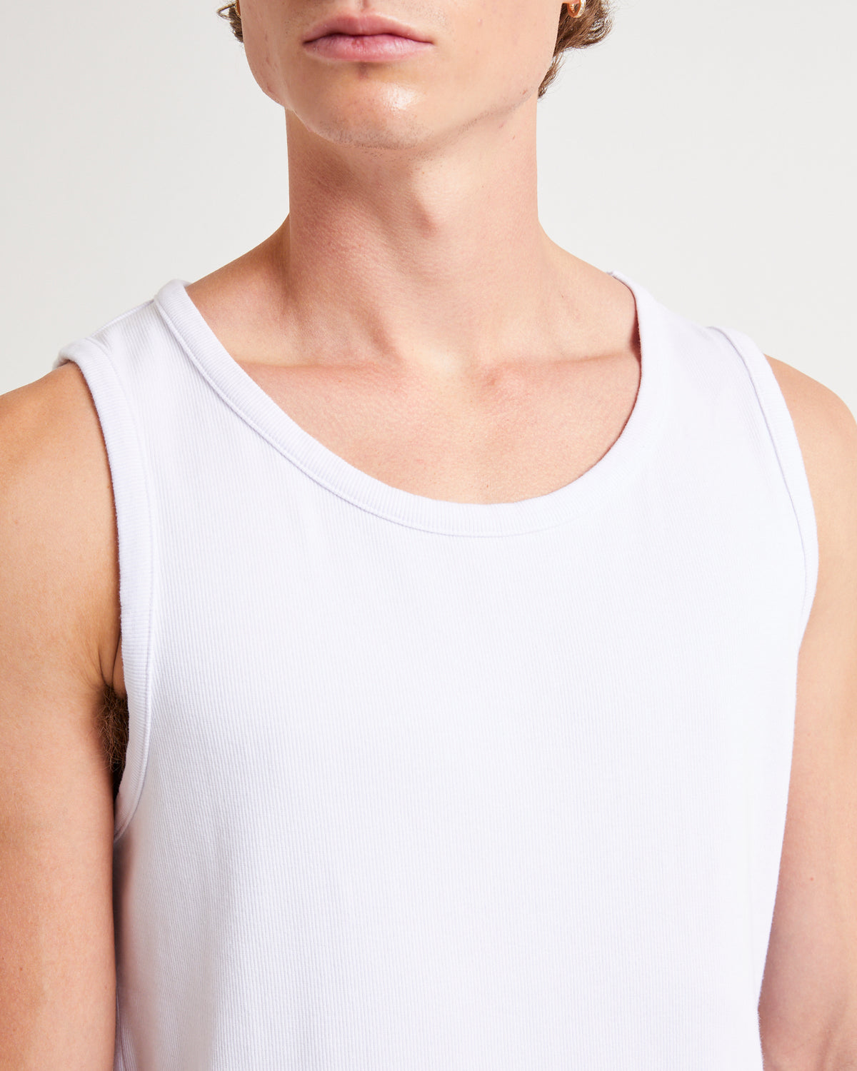 Paramount Ribbed Singlet WHITE