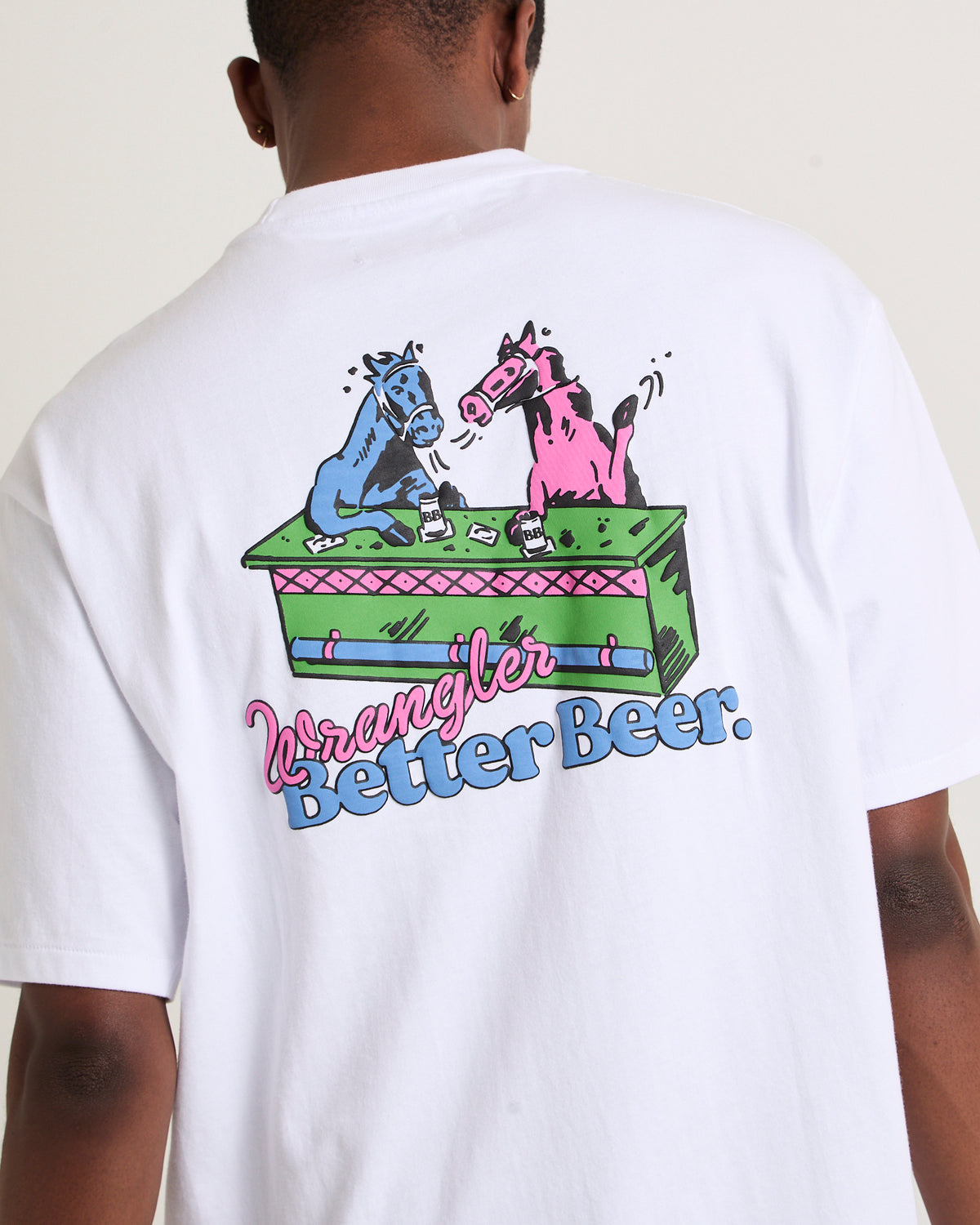 Wrangler x Better Beer Crazy Eights Slacker T-Shirt WHITE