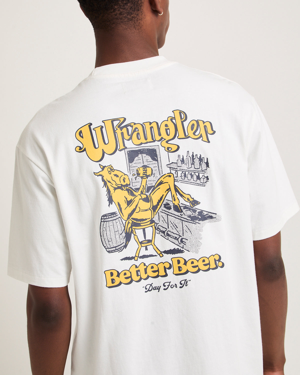 Wrangler x Better Beer Load Off Slacker T-Shirt VINTAGE WHITE