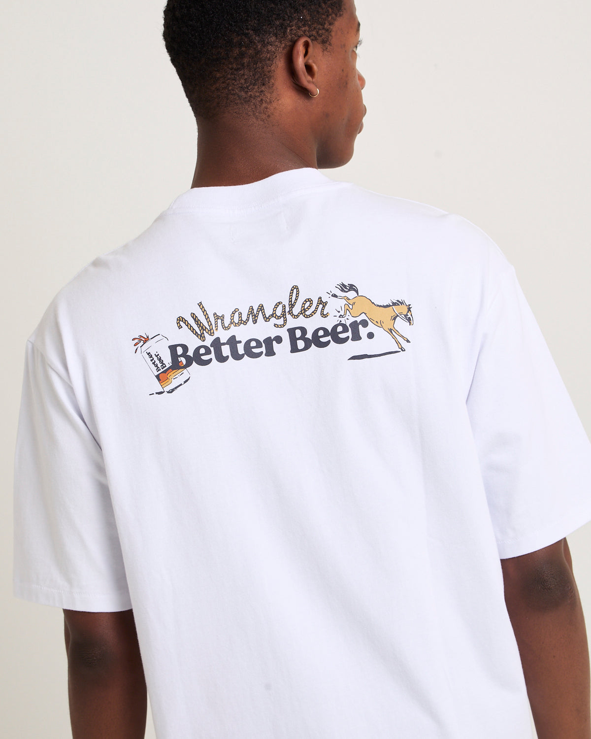 Wrangler x Better Beer Kicked Slacker T-Shirt WHITE