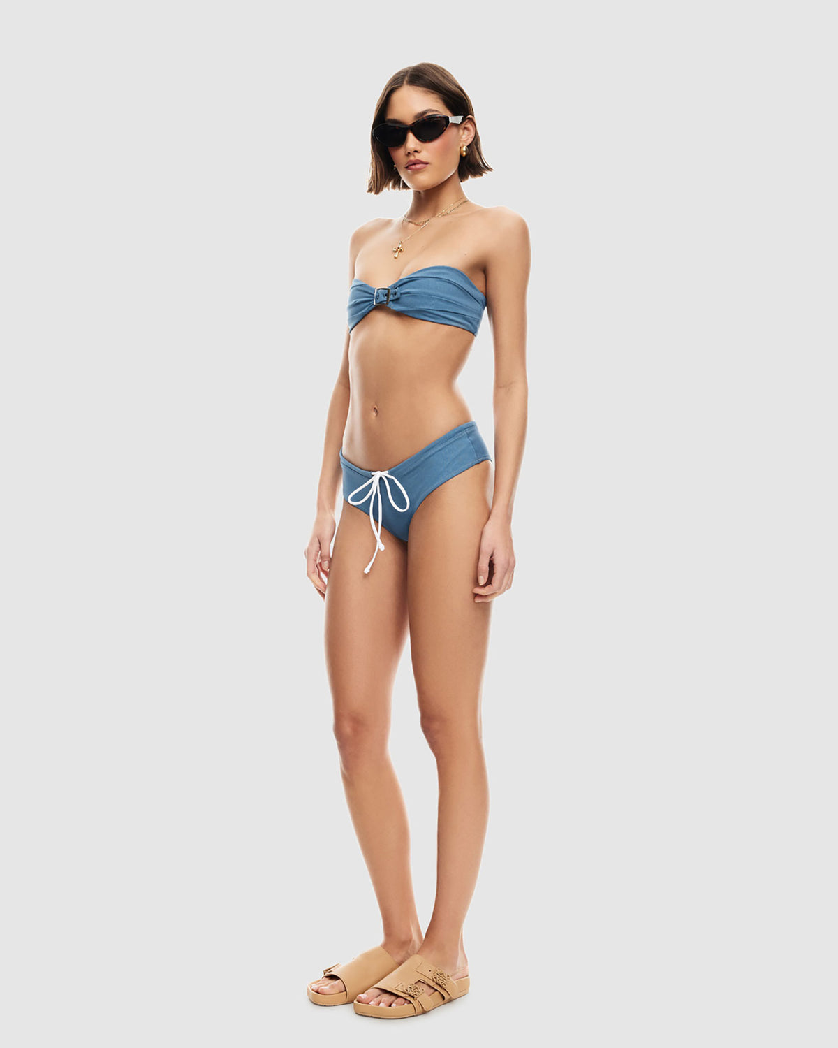 Claudia Bandeau Bikini Top DENIM BLUE