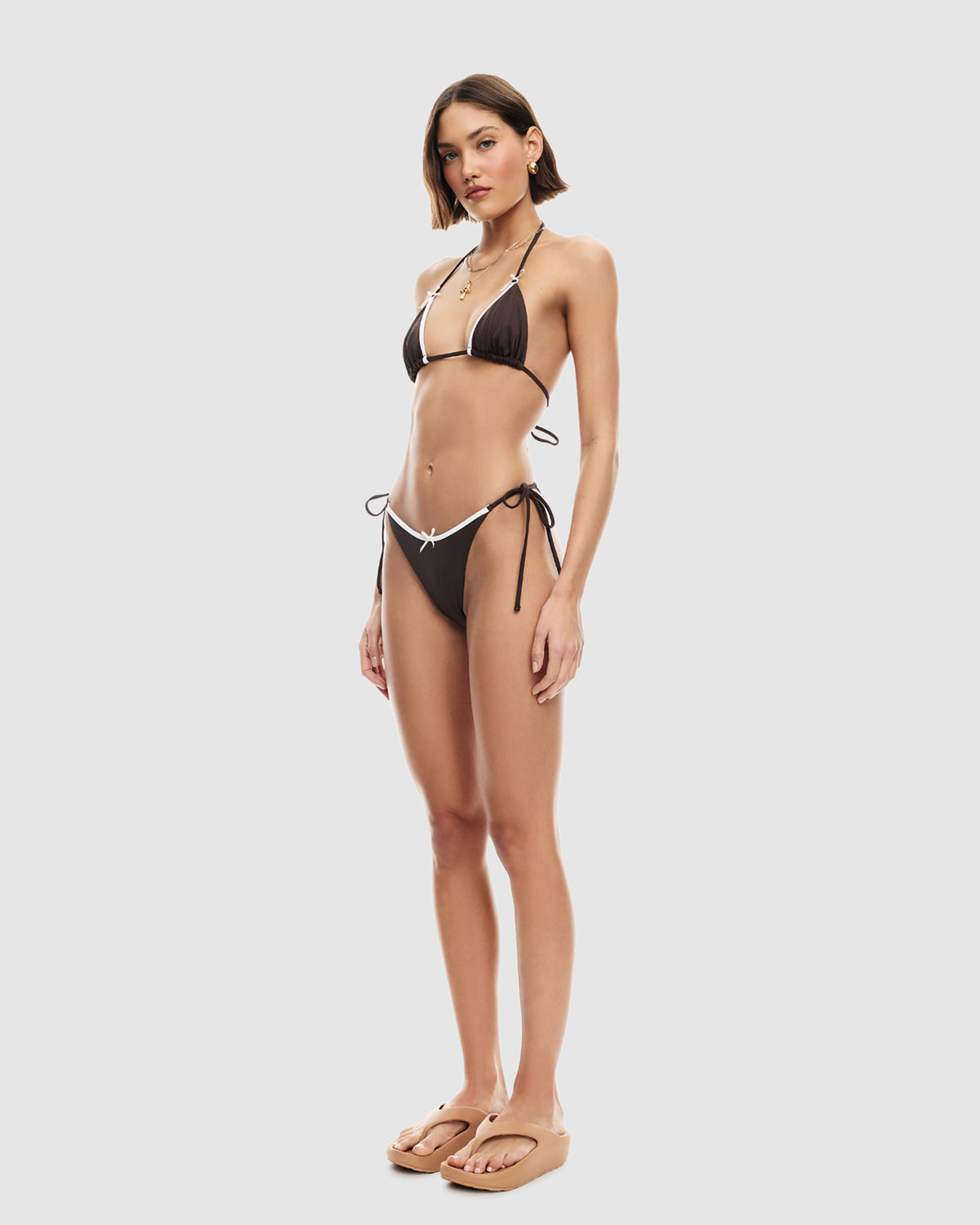 Rio Bikini Tie Bottom BROWN CONTRAST