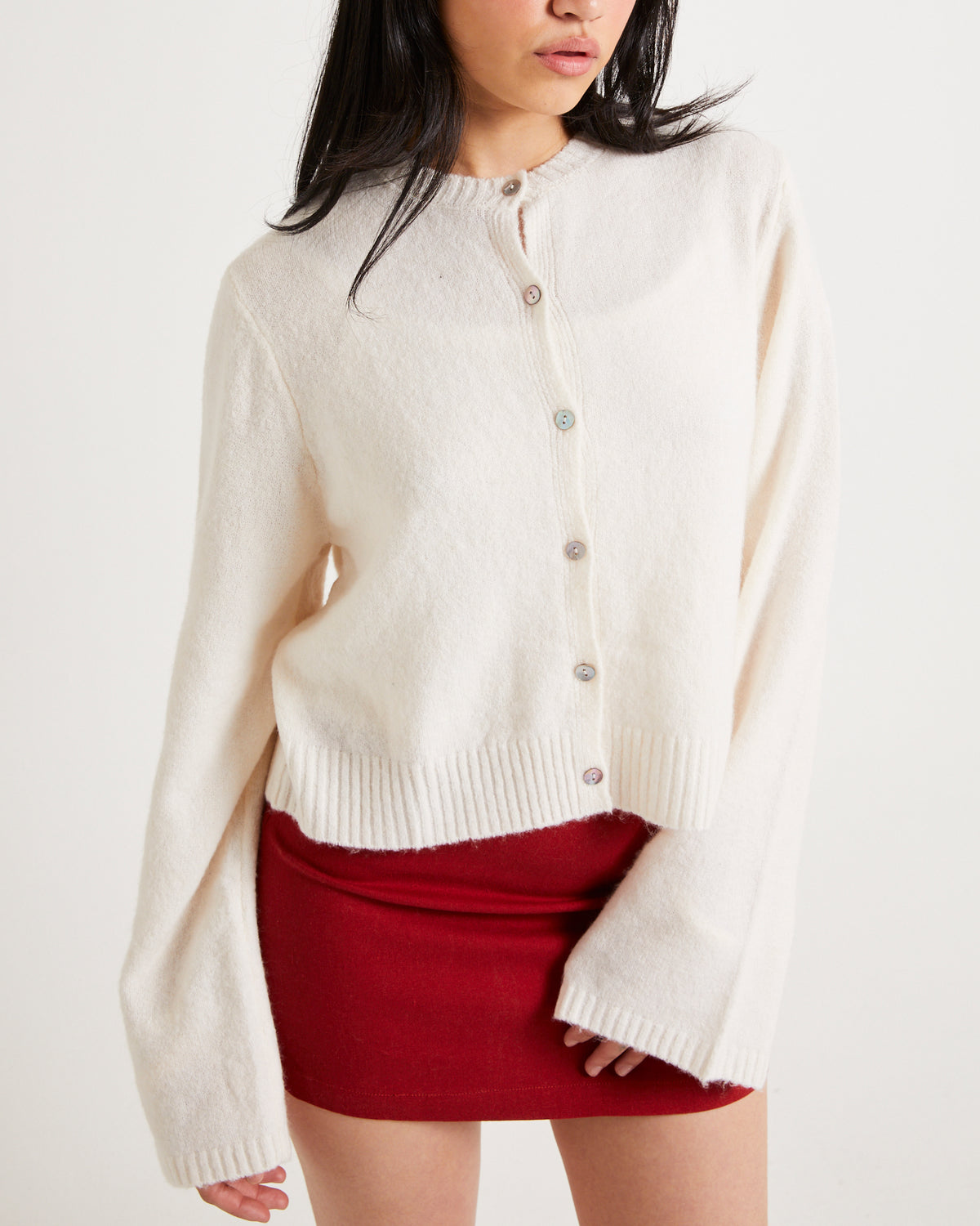 Leyla Femme Knit Cardigan IVORY