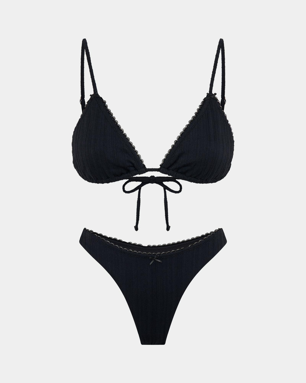 Bree Bow Bikini Set BLACK