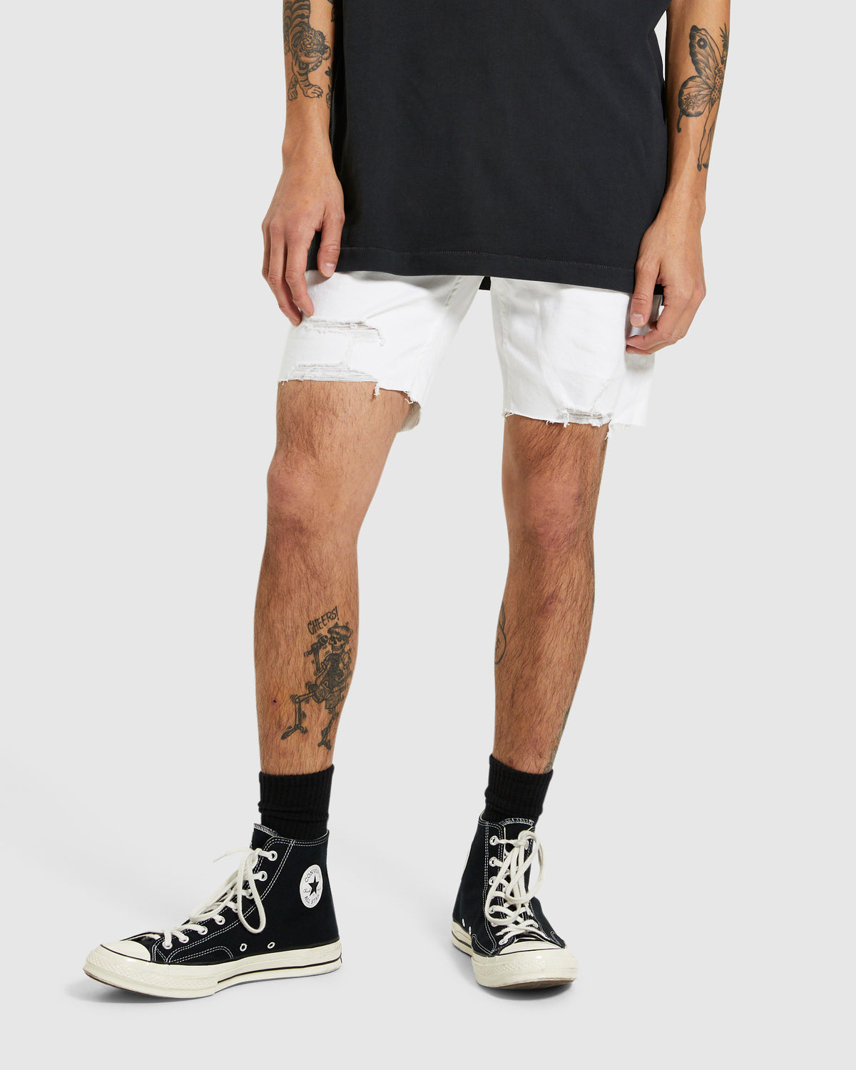 Tim Slim Denim Shorts Blow Out DENIM