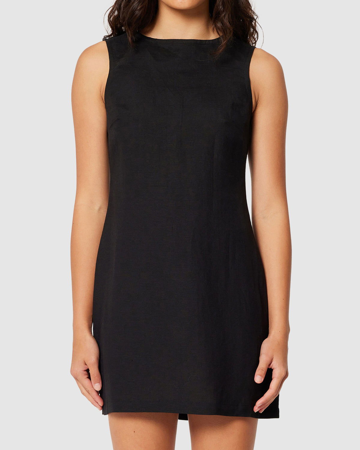 Shift Dress Linen BLACK