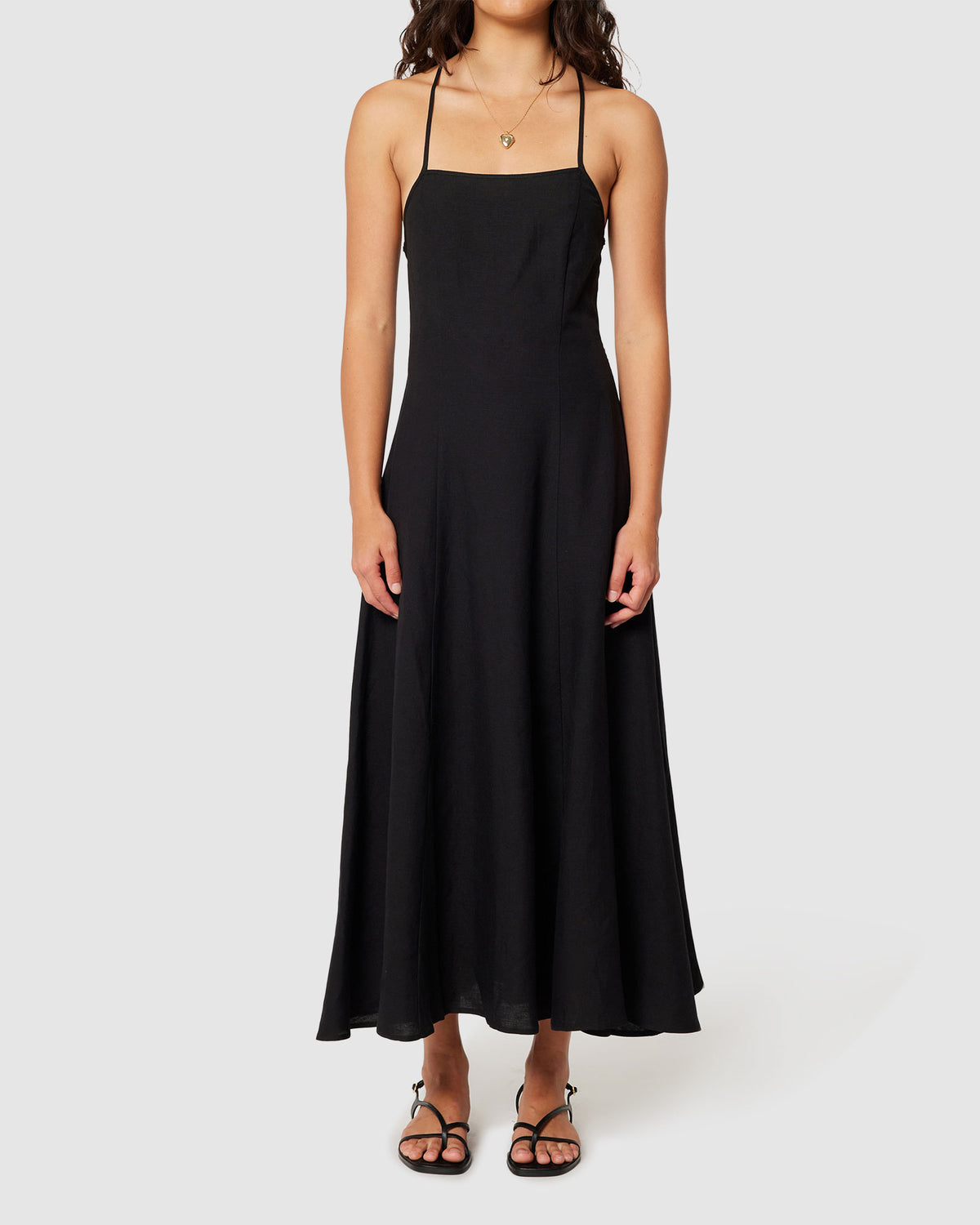 Dinali Linen Dress BLACK