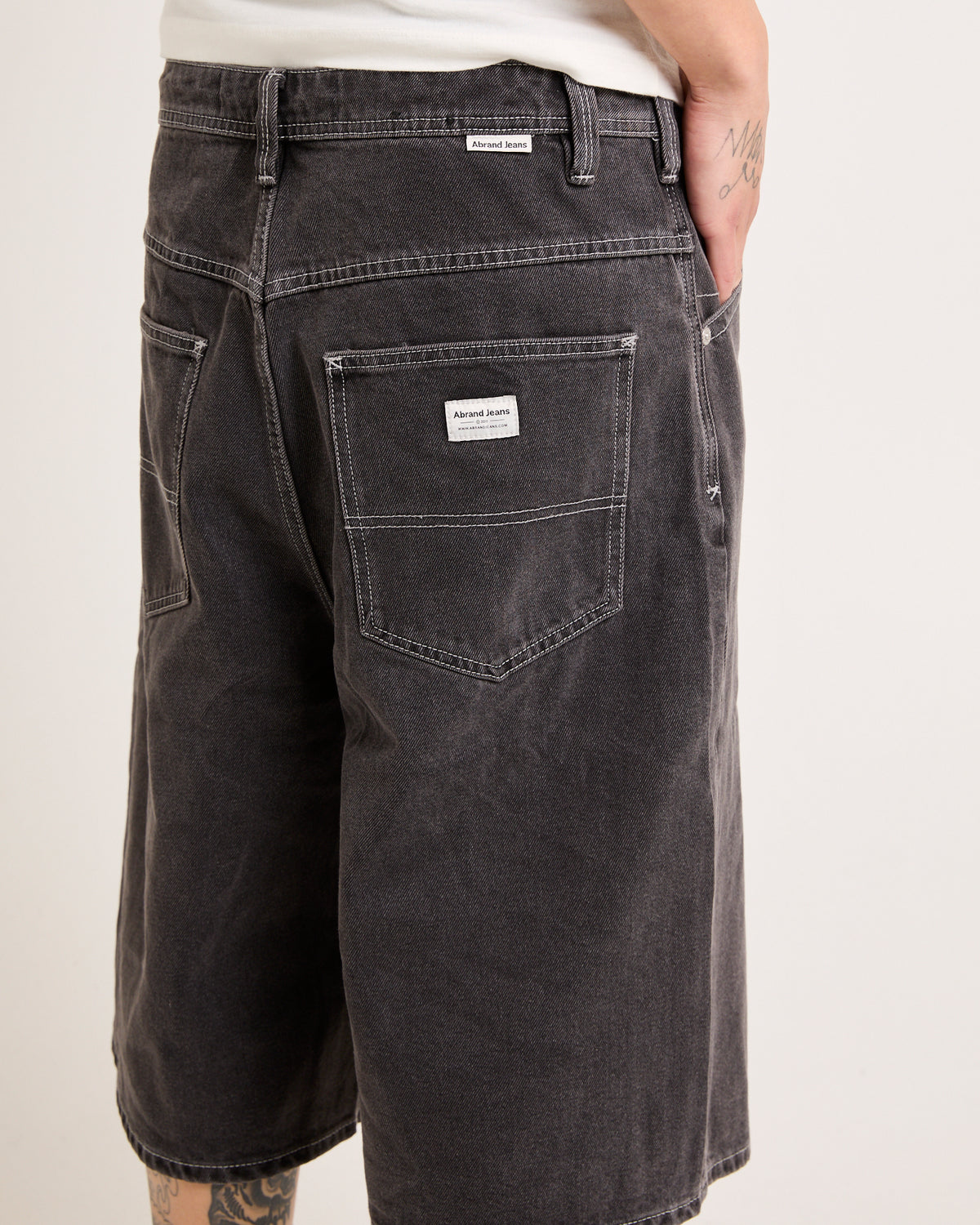 A6 Big Baggy Denim Shorts Paxton WASHED BLACK